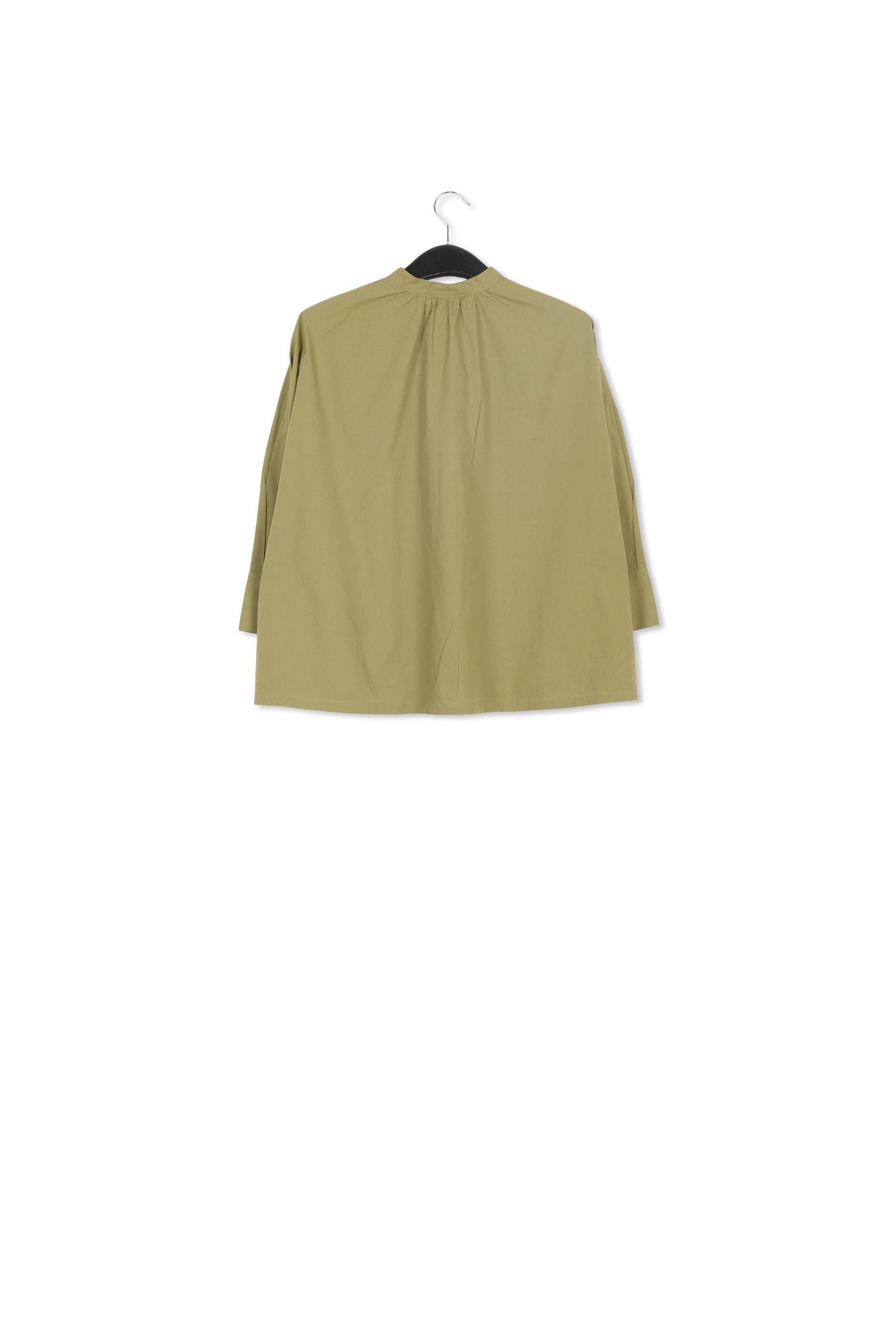 Khaki oversized cotton shirt RE—SSENTIEL | Essentiel second hand