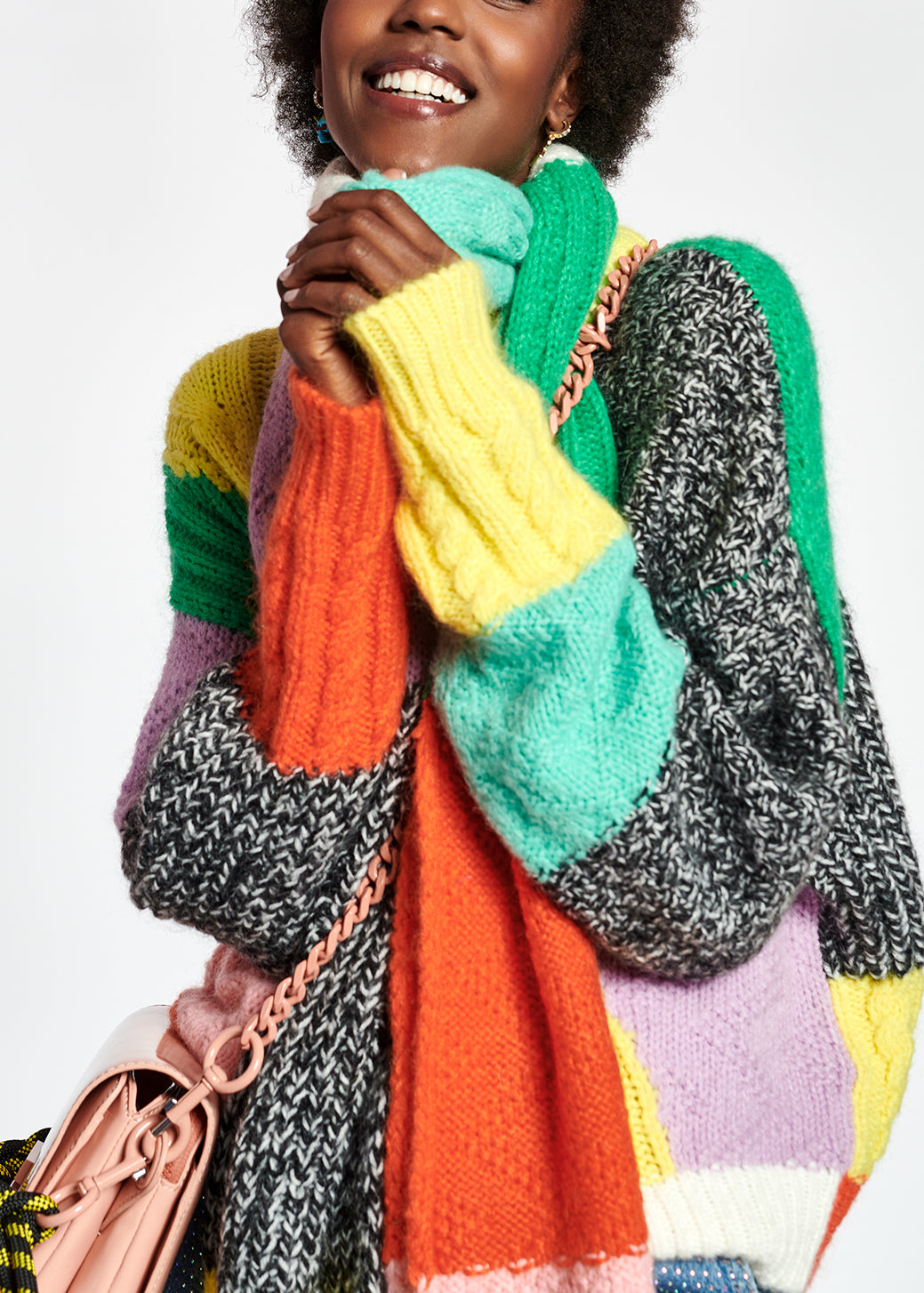 Mohair-blend patchwork sweater RE—SSENTIEL | Essentiel second hand