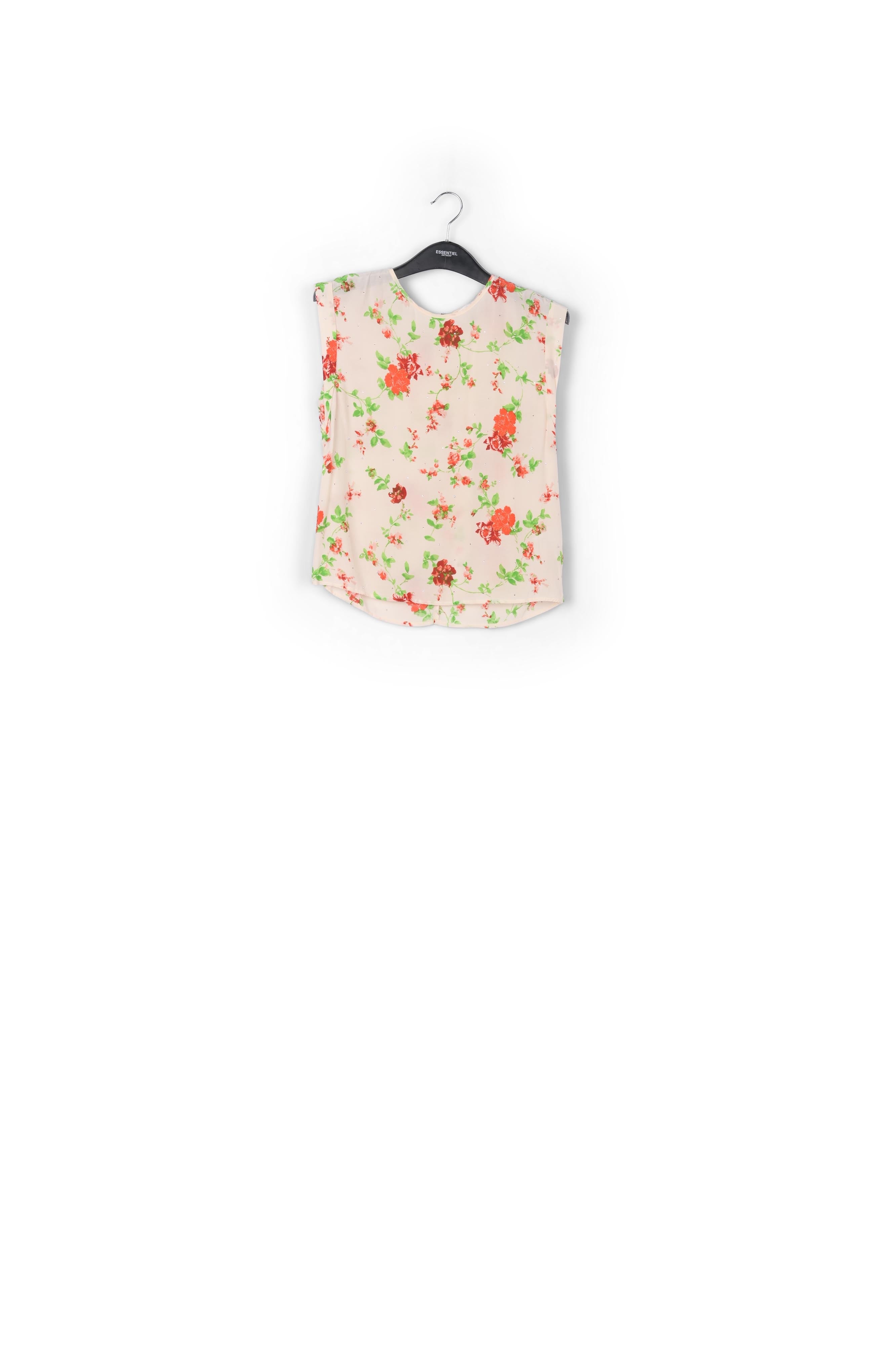 Off-white floral top with rhinestones RE—SSENTIEL | Essentiel second hand