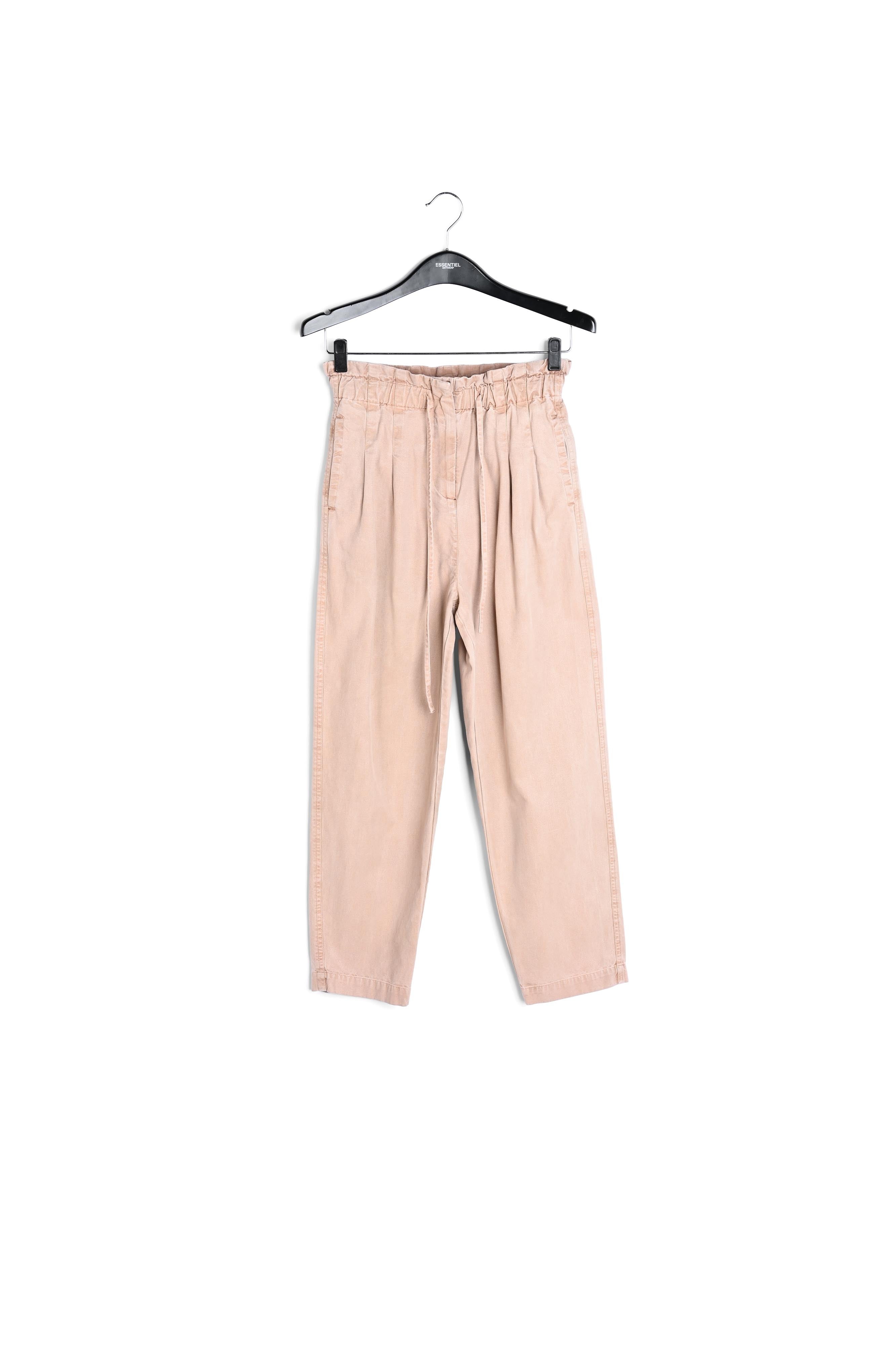 Beige katoenen broek met toelopende pijpen RE—SSENTIEL | Essentiel second hand