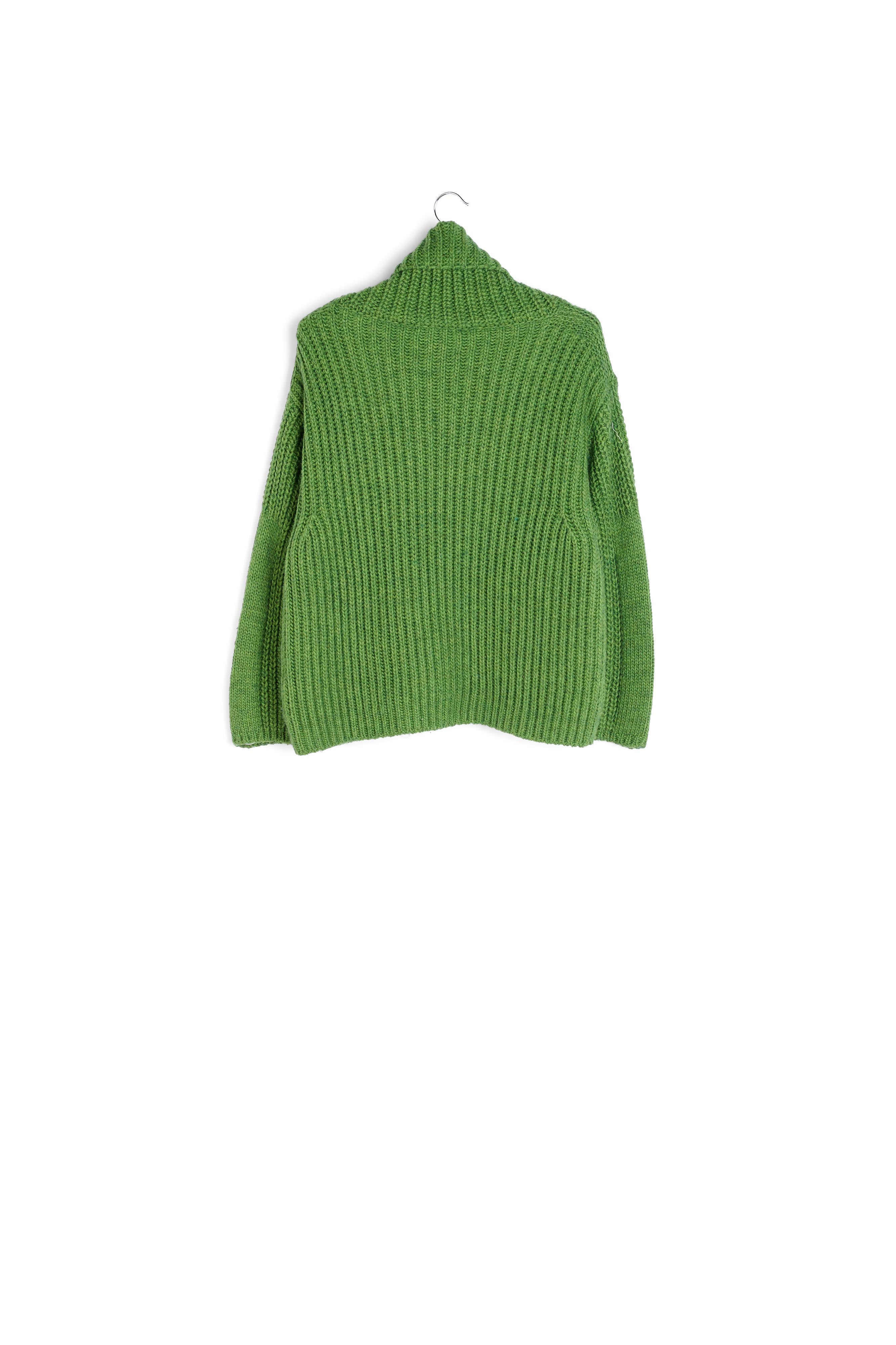 Green chunky ribbed turtleneck sweater RE—SSENTIEL | Essentiel second hand