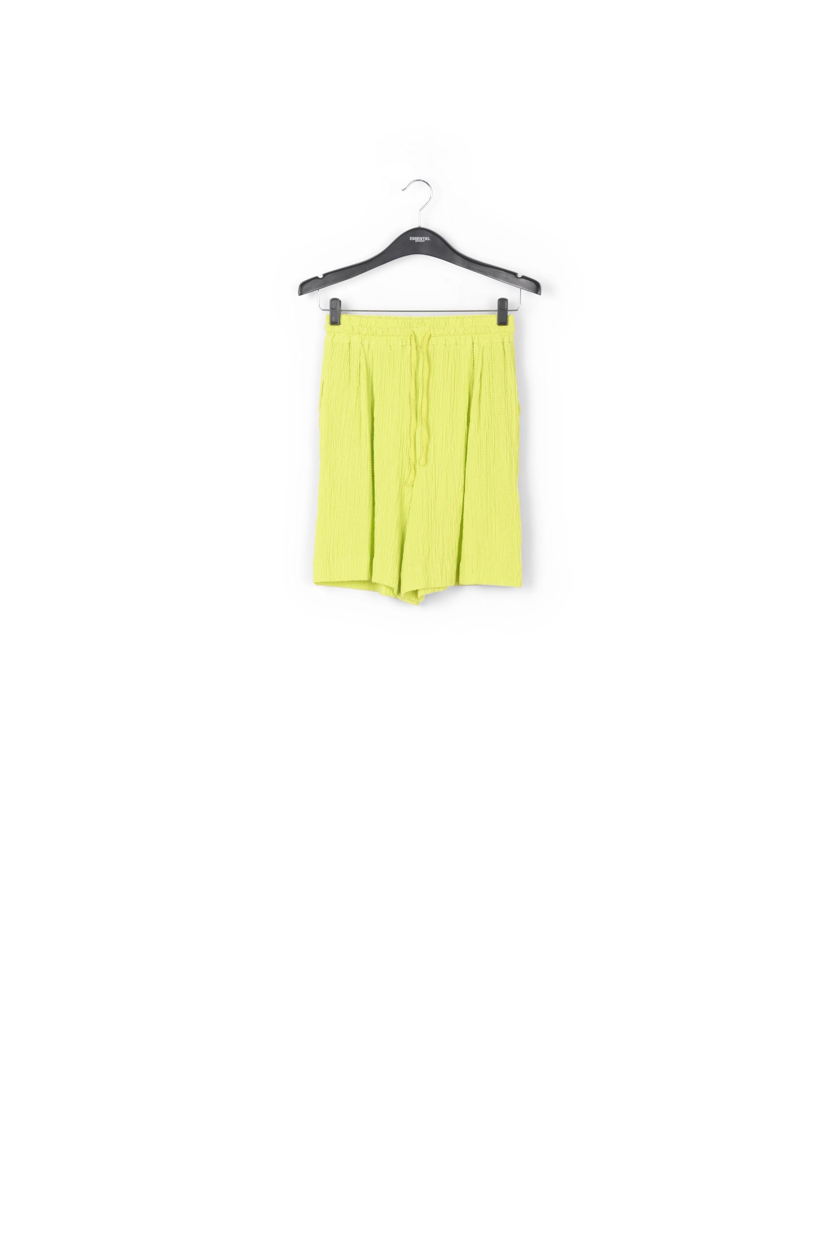 Lime green seersucker shorts RE—SSENTIEL | Essentiel second hand