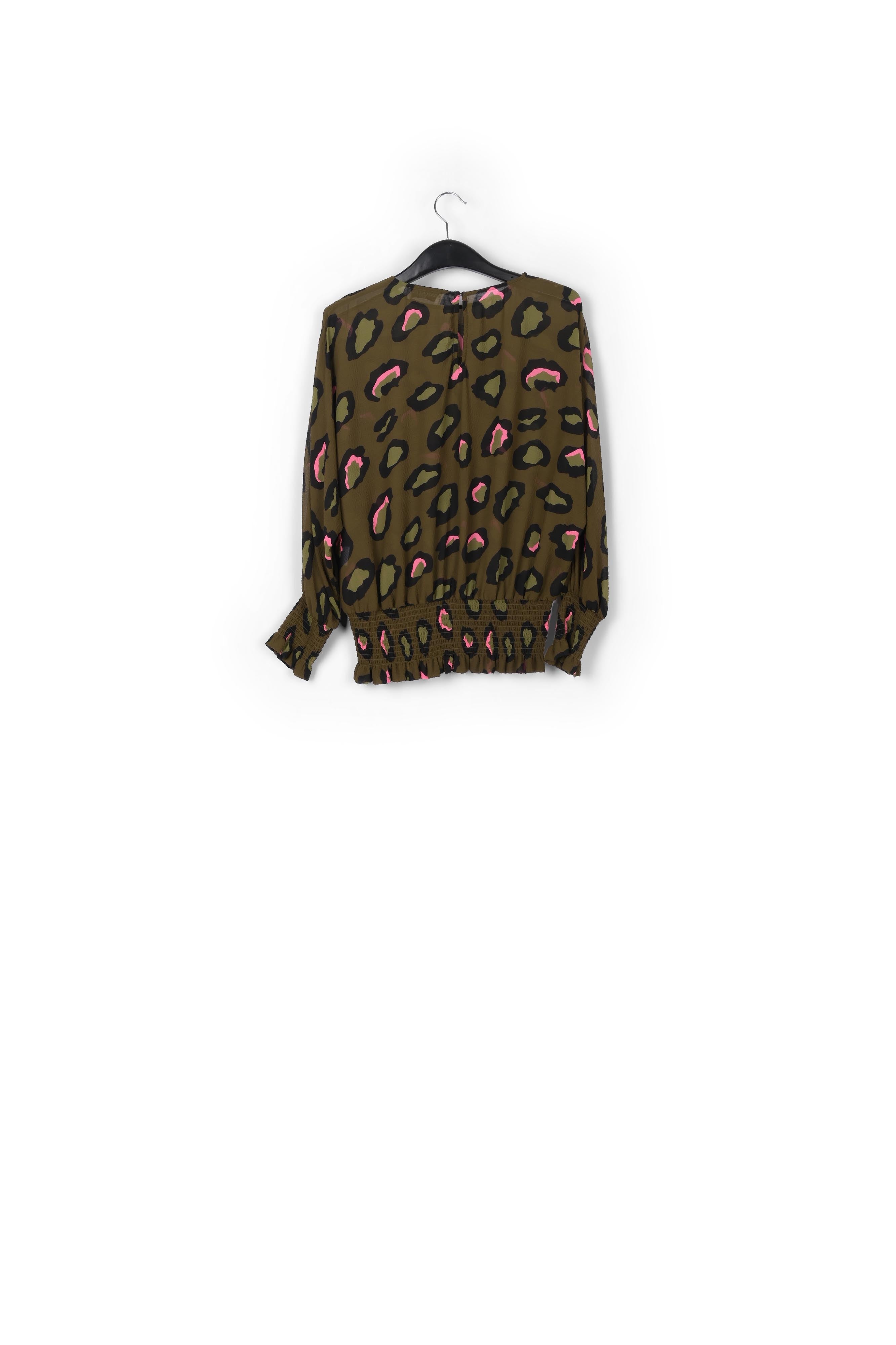 Top kaki à imprimé léopard à smocks RE—SSENTIEL | Essentiel second hand