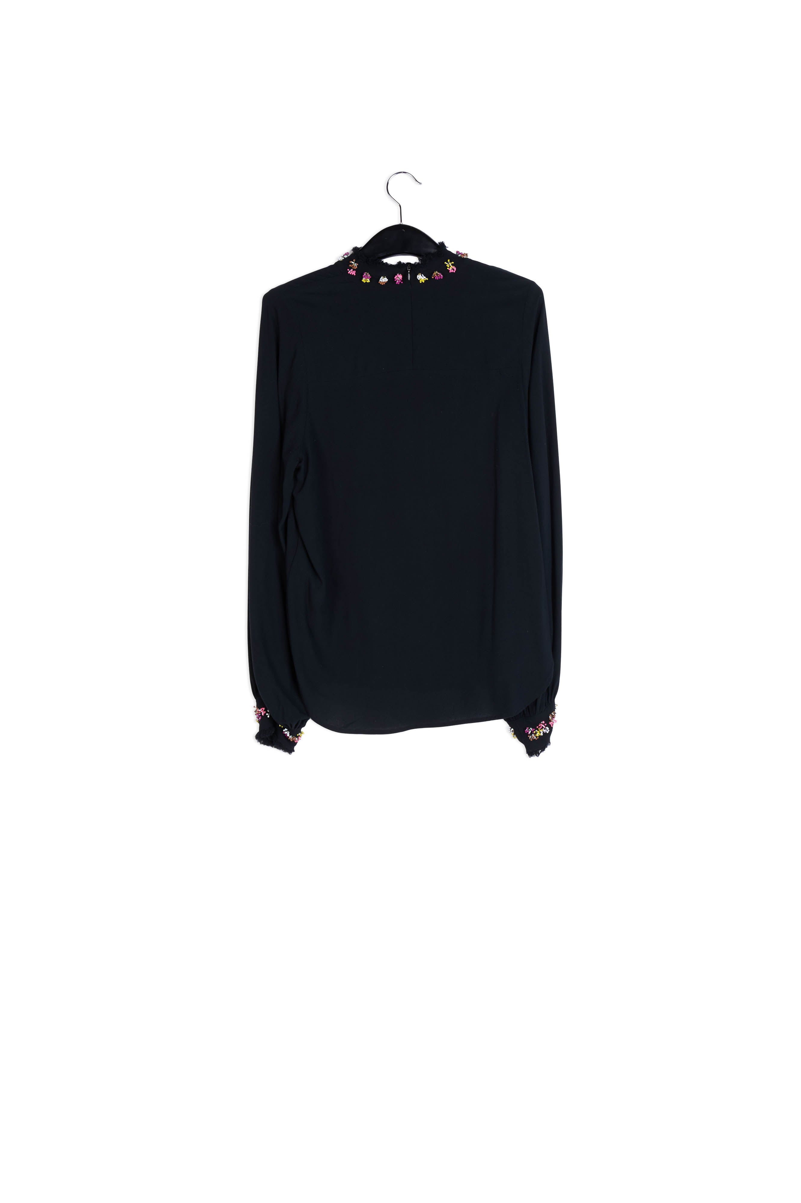 Black high neck top with bead embellishments RE—SSENTIEL | Essentiel second hand