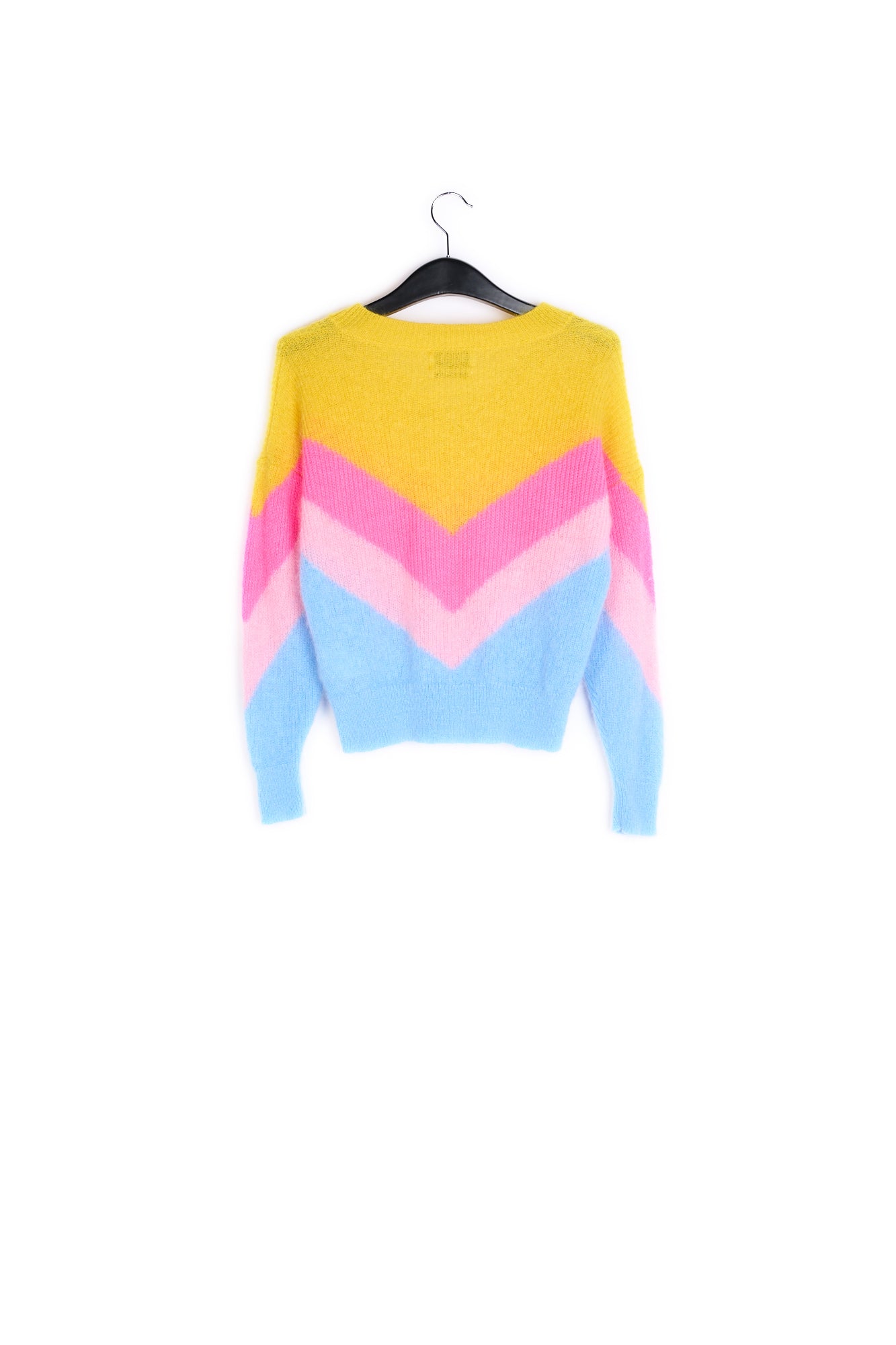 Yellow, pink and blue v pattern sweater RE—SSENTIEL | Essentiel second hand