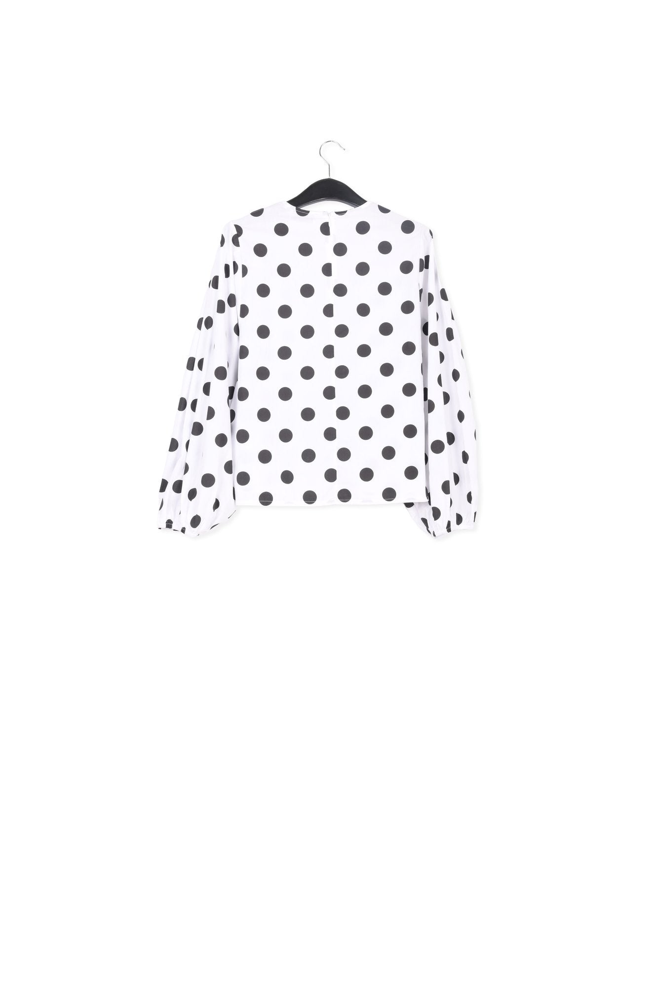 Top à pois noir et blanc à manches bouffantes RE—SSENTIEL | Essentiel second hand