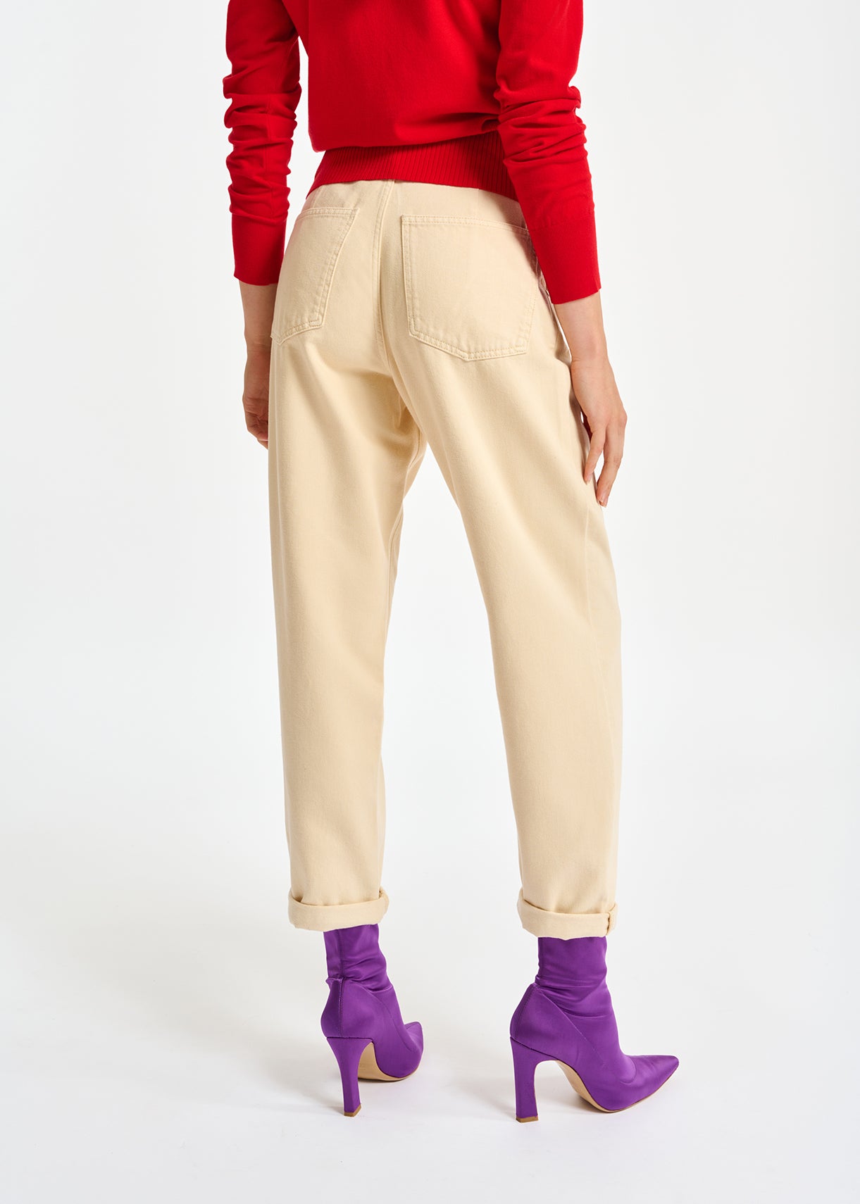 Ecru jeans met hoge taille RE—SSENTIEL | Essentiel second hand