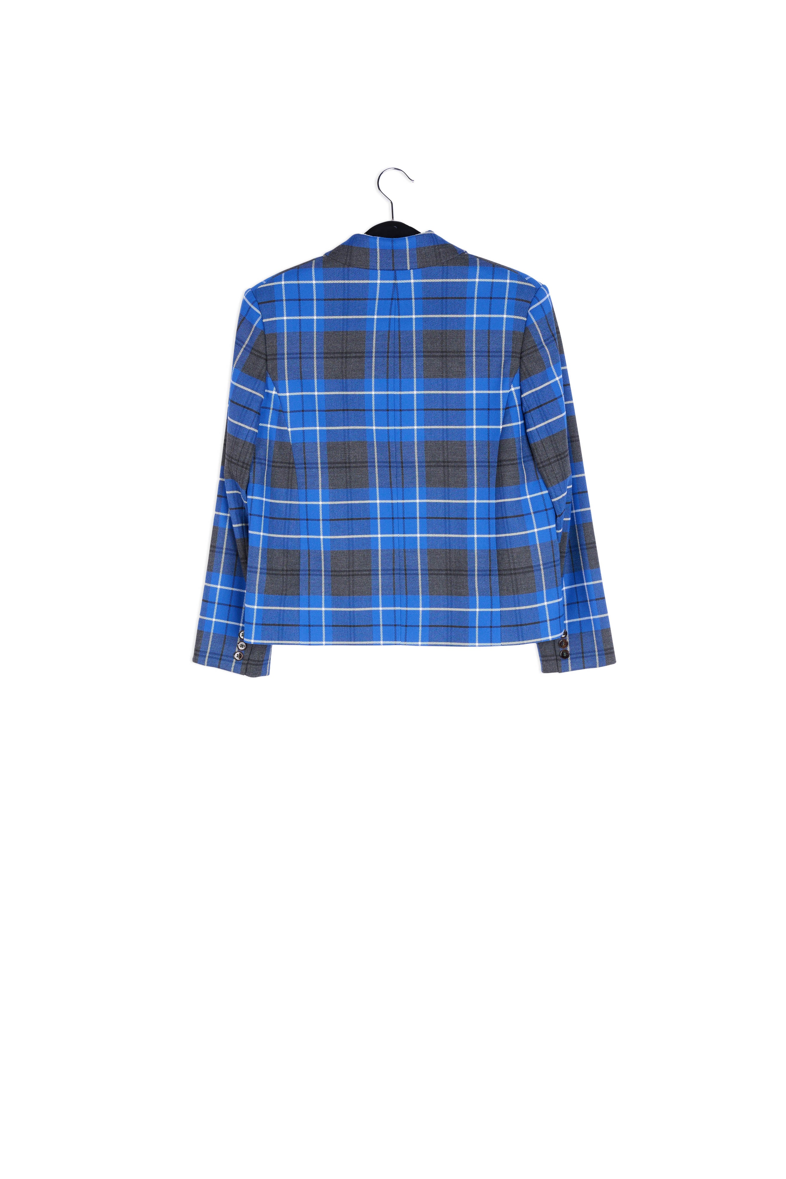 Blue check cropped-fit blazer RE—SSENTIEL | Essentiel second hand