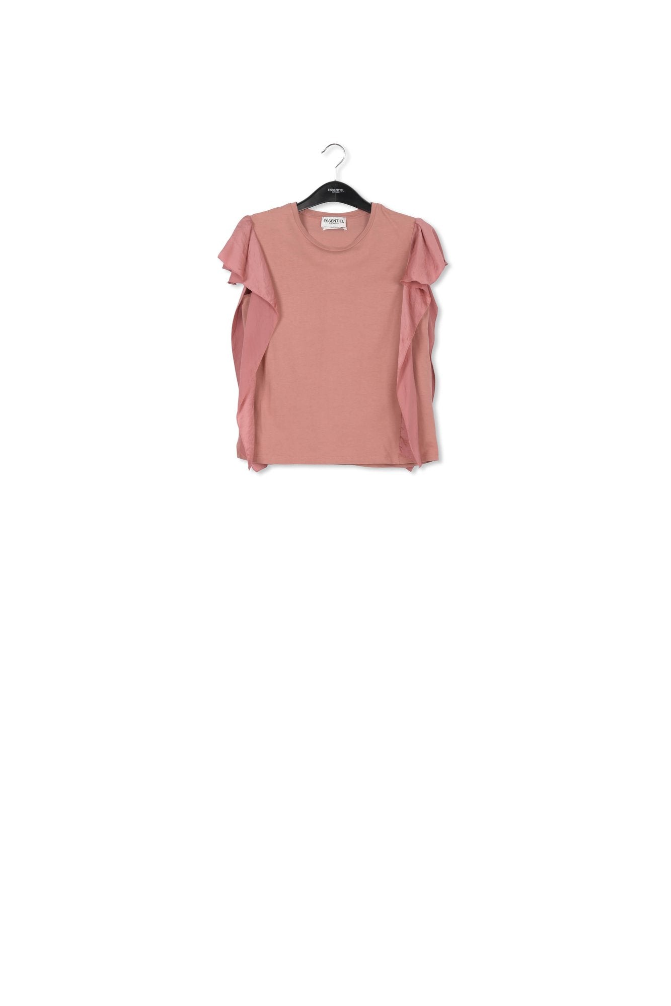 Lilac cotton-jersey t-shirt with satin sleeves RE—SSENTIEL | Essentiel second hand
