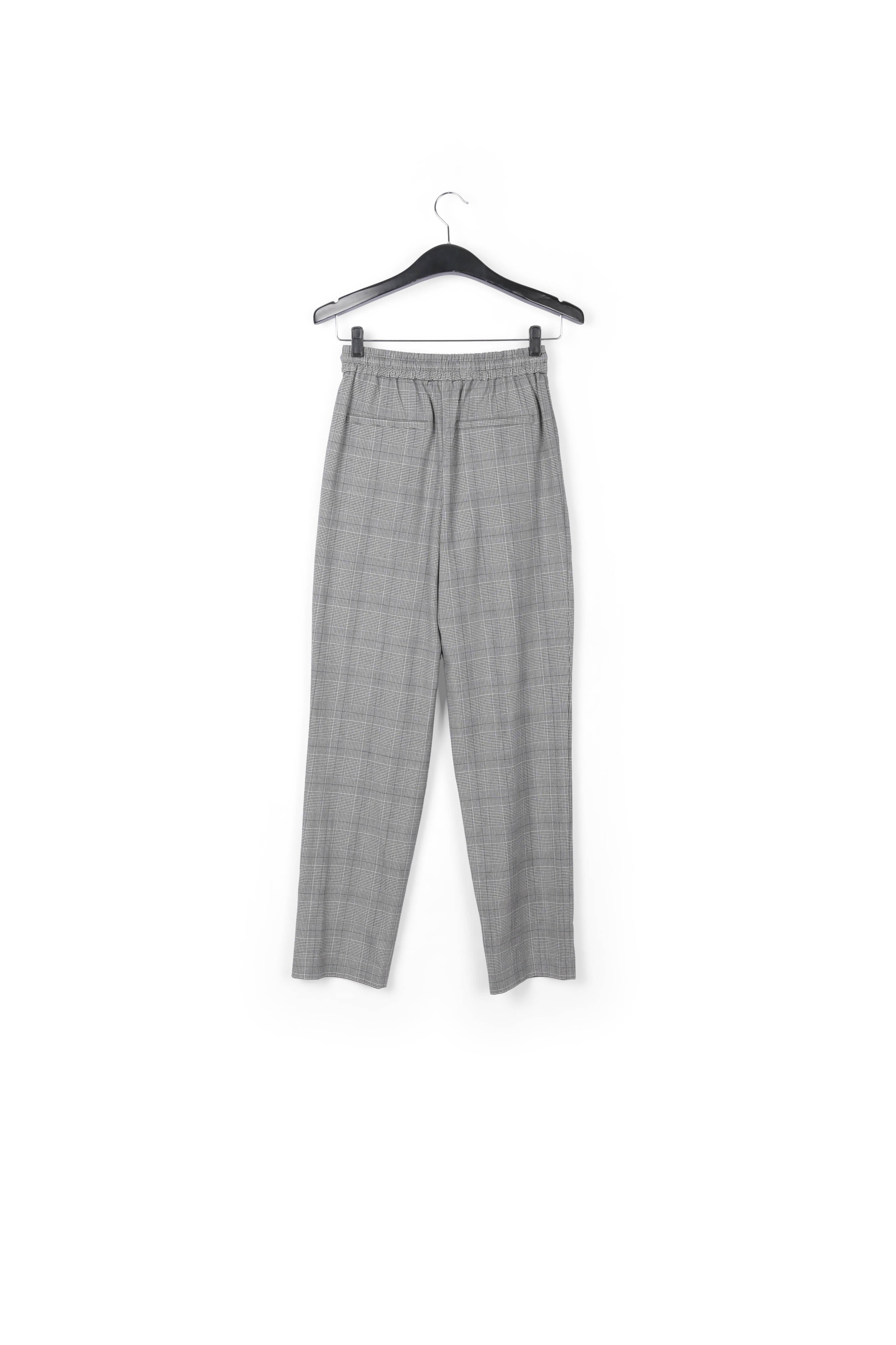 Grey pants with check motif RE—SSENTIEL | Essentiel second hand