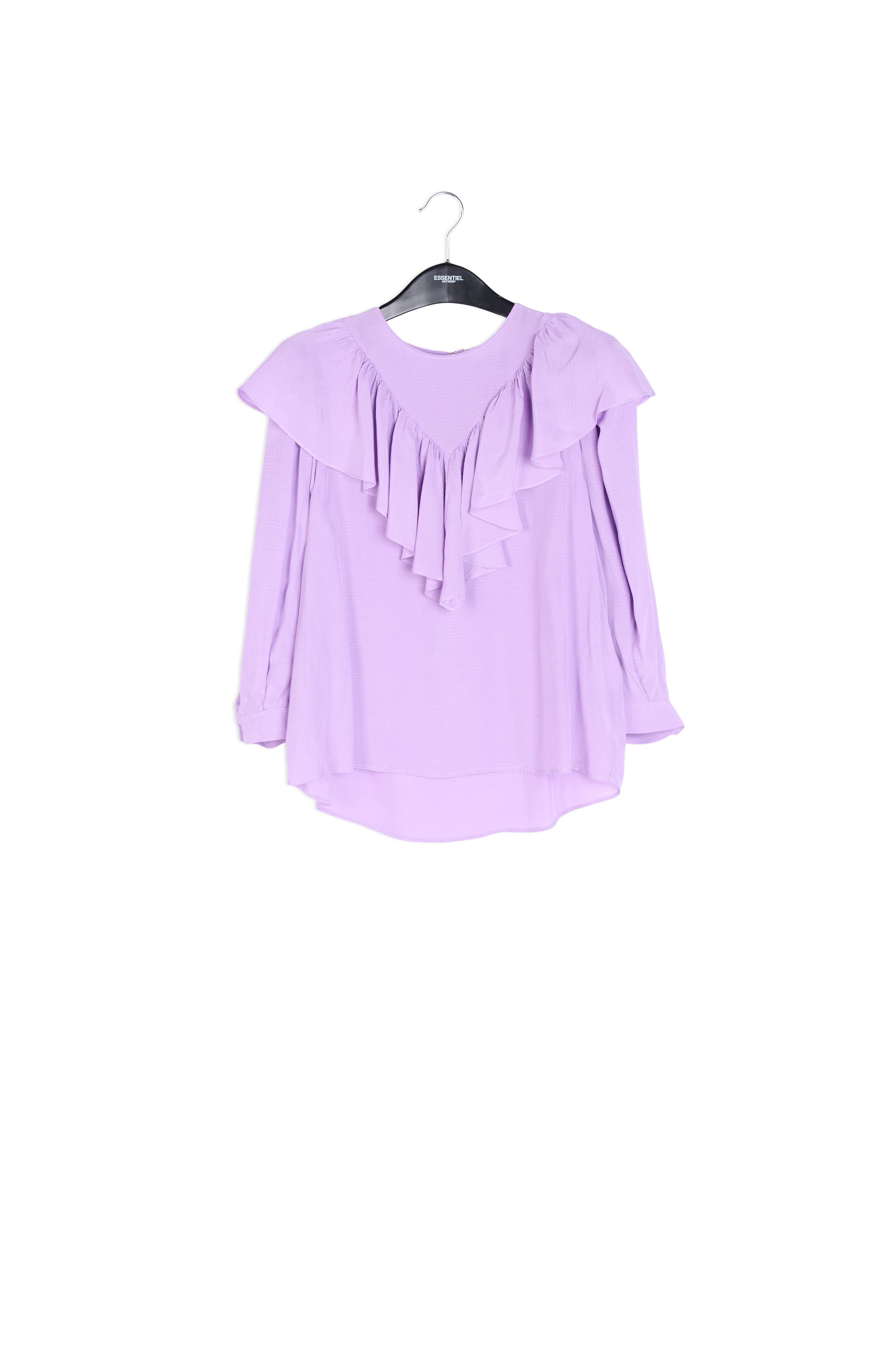 Lilac fluid loose-fit top with ruffles RE—SSENTIEL | Essentiel second hand