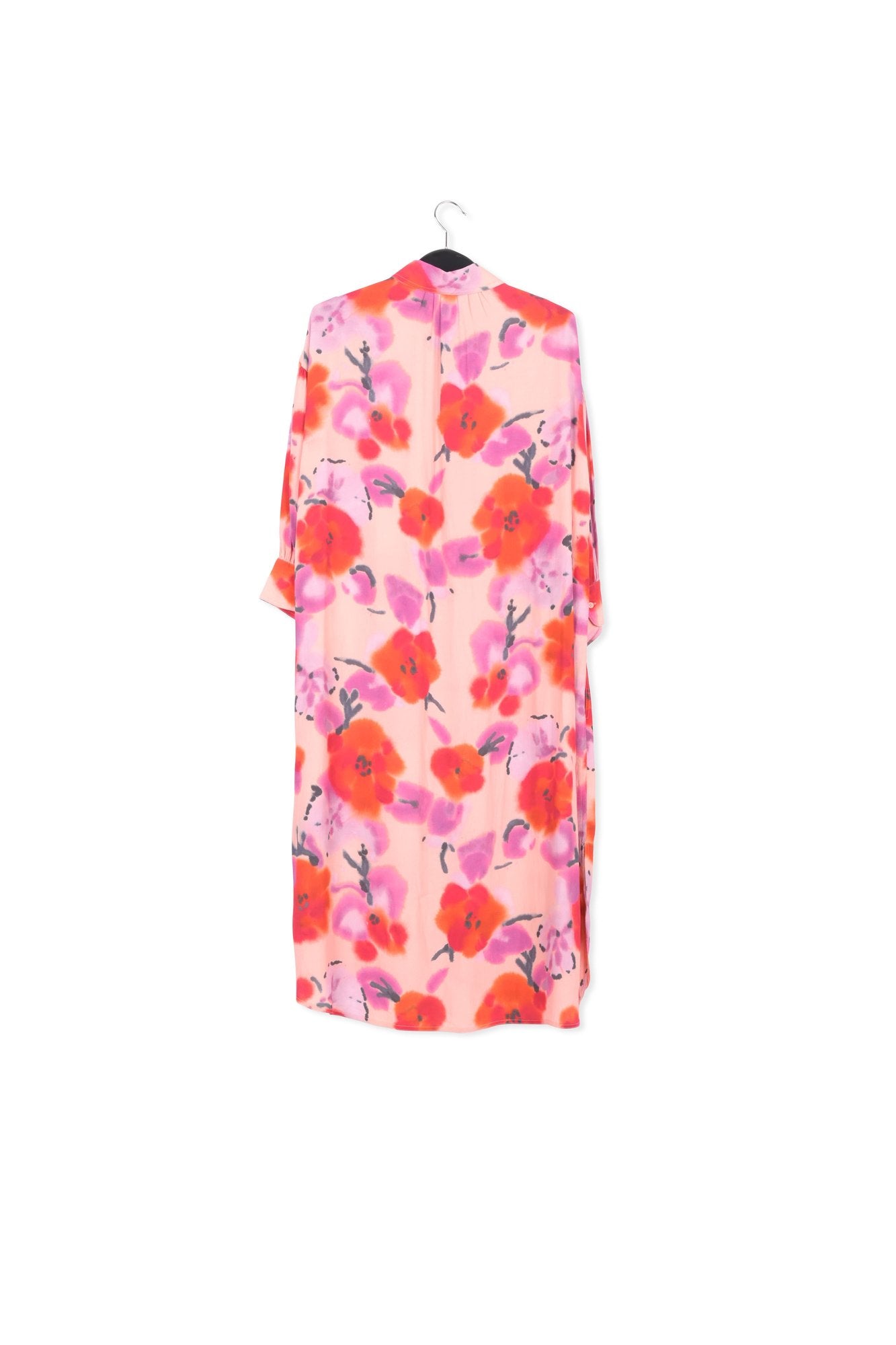 Light pink, red and purple floral-print shirt dress RE—SSENTIEL | Essentiel second hand