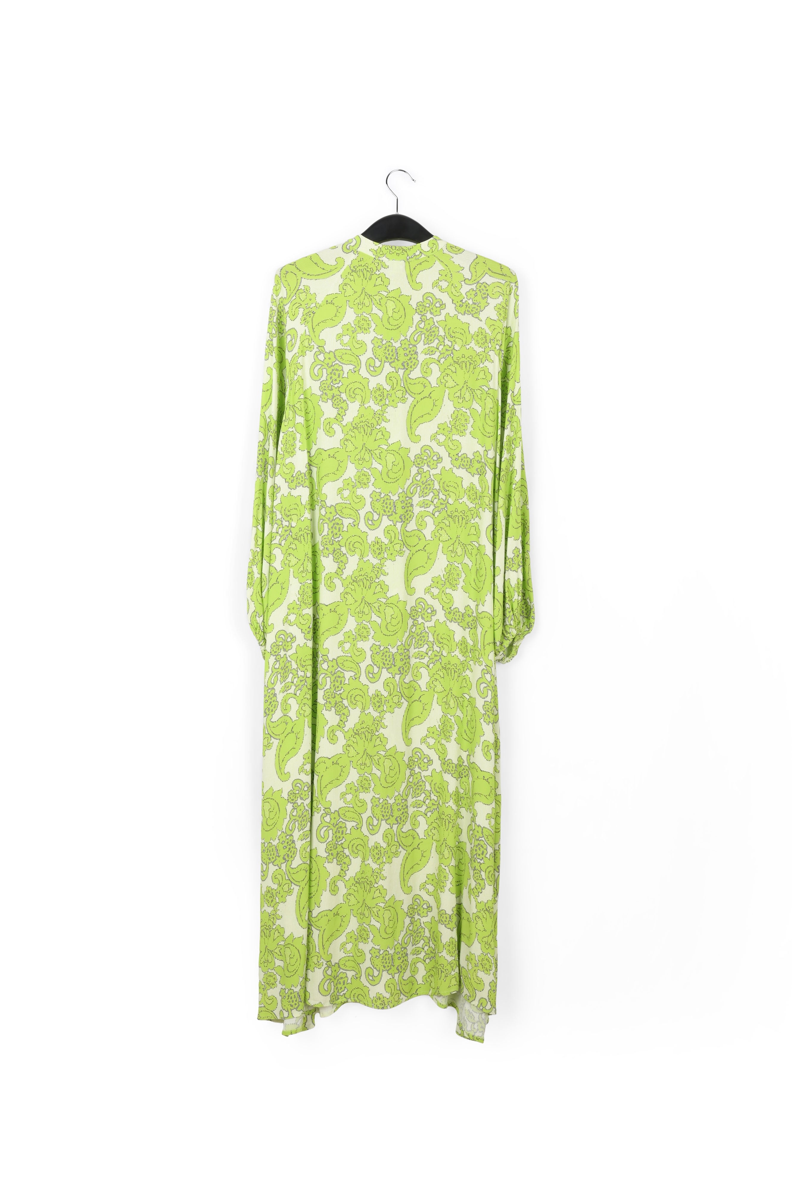 Green maxi-length dress with floral print RE—SSENTIEL | Essentiel second hand