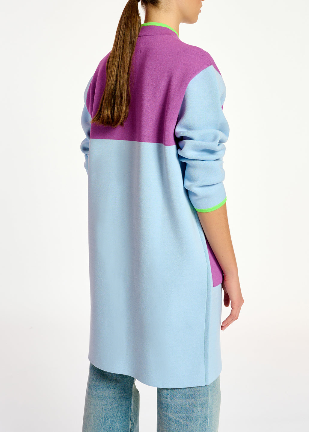 Manteau oversize en tricot bleu clair RE—SSENTIEL | Essentiel second hand