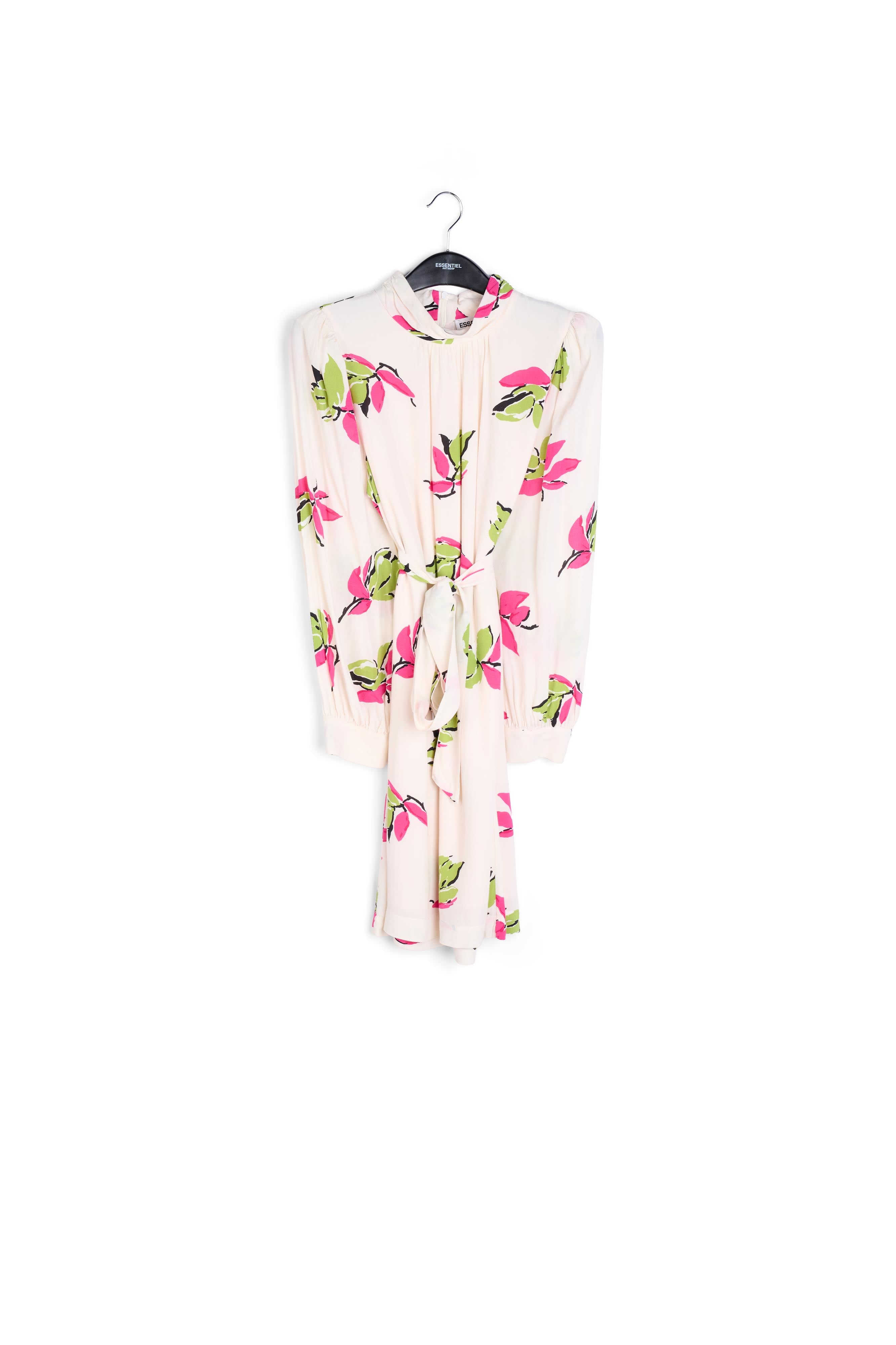 Gebroken witte mini-jurk met bloemenprint RE—SSENTIEL | Essentiel second hand