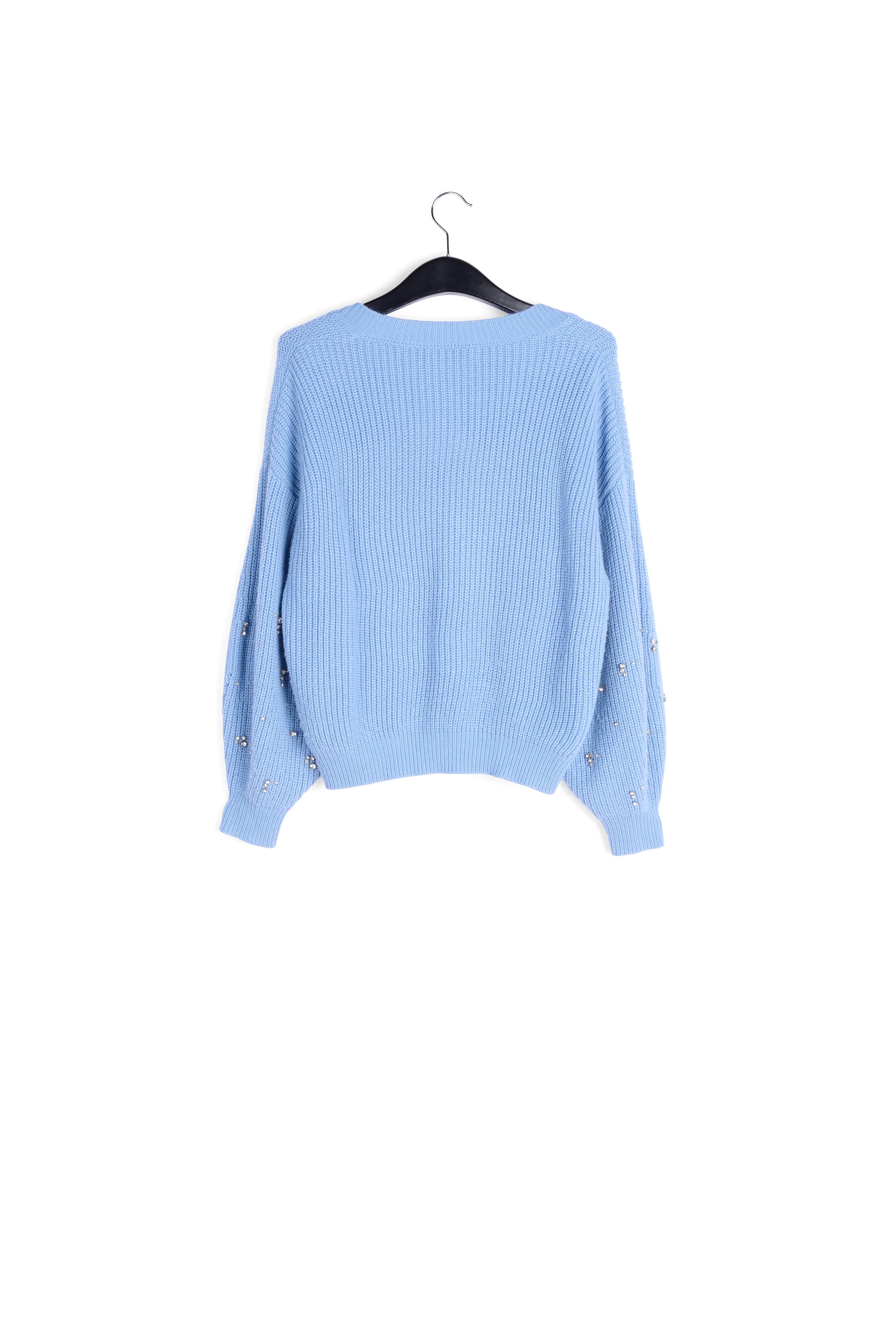 Light blue rhinestone-embellished sweater RE—SSENTIEL | Essentiel second hand