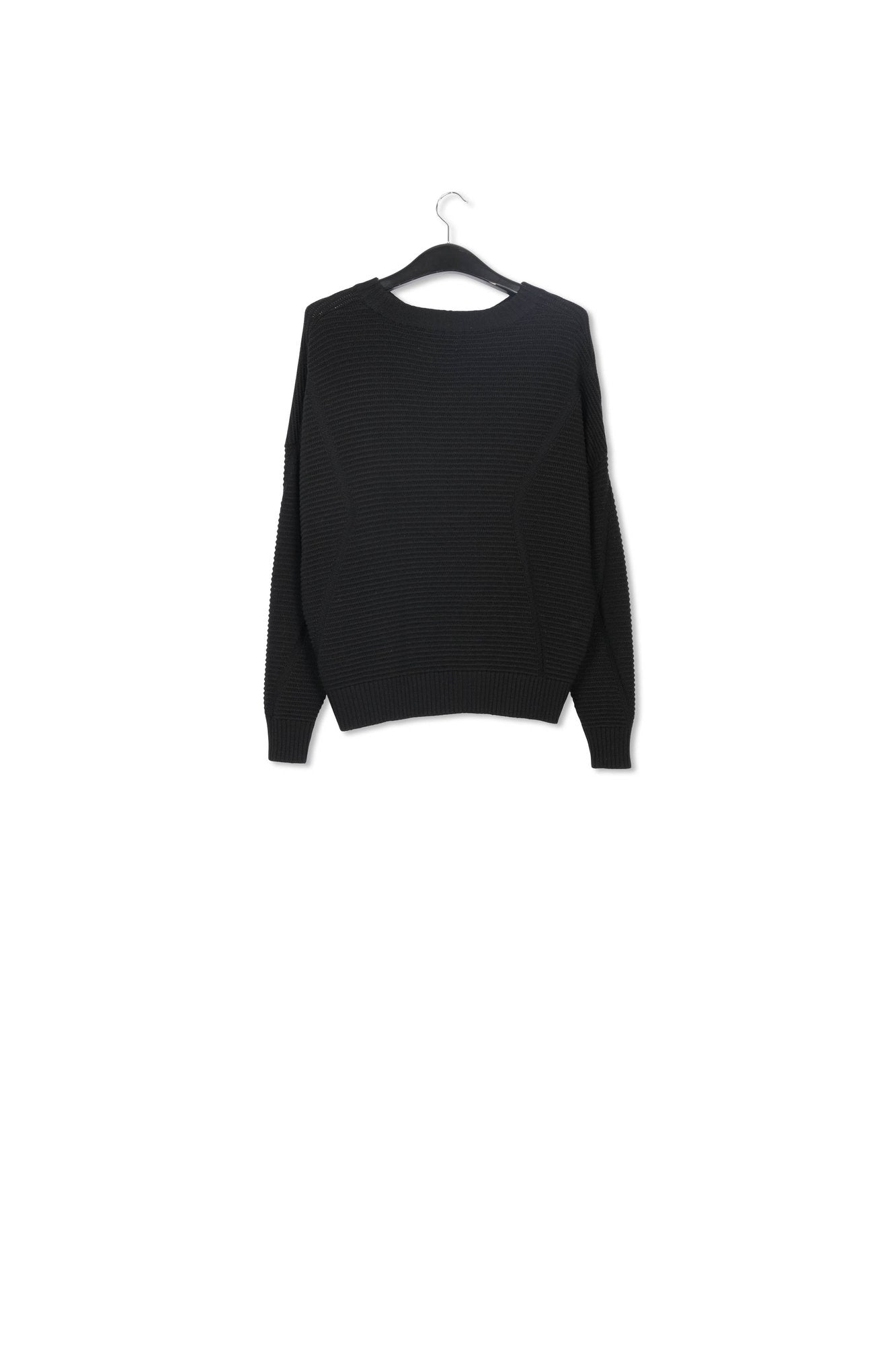 Black rib-knitted sweater RE—SSENTIEL | Essentiel second hand