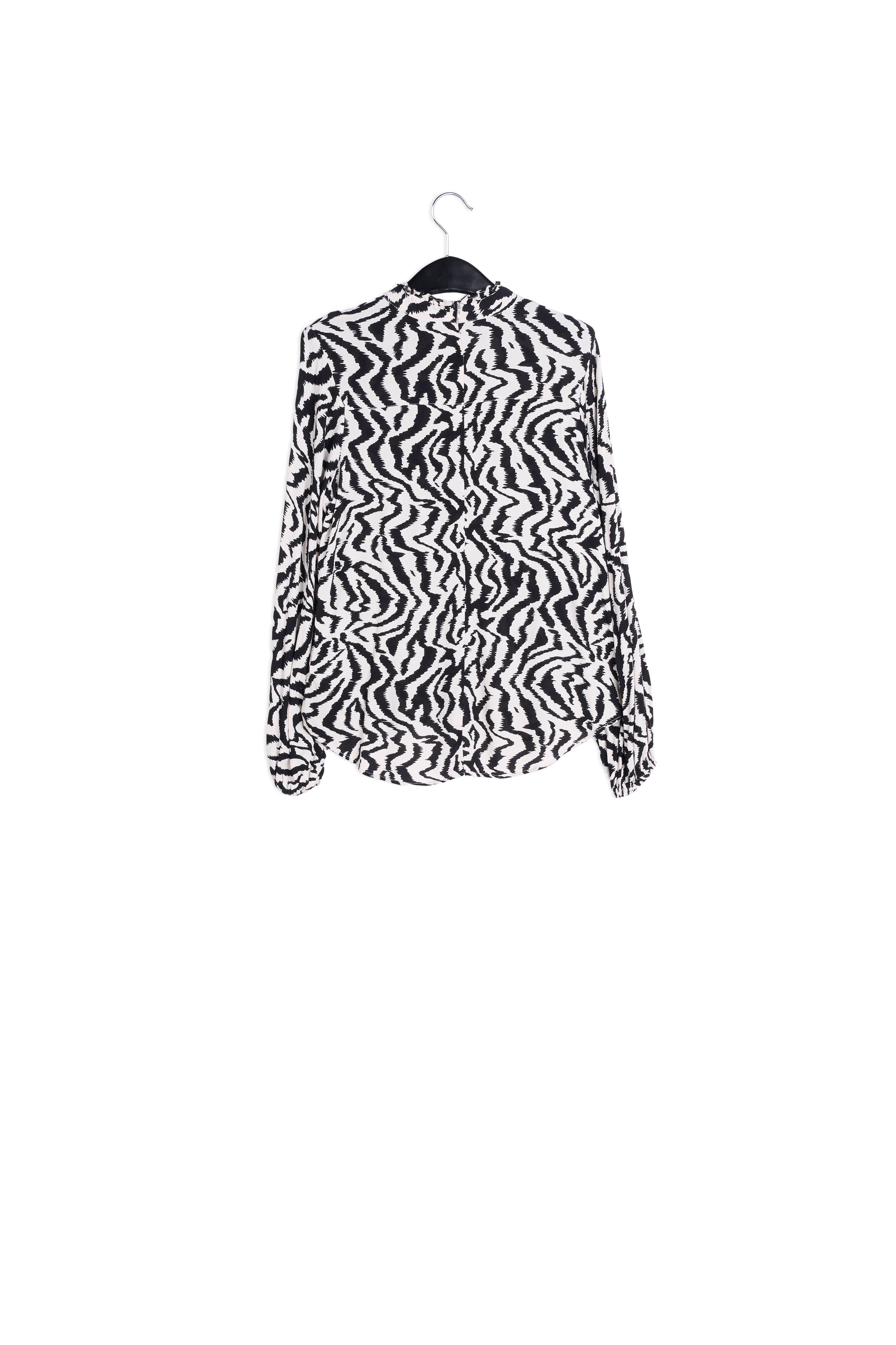 Black and white zebra-print top RE—SSENTIEL | Essentiel second hand