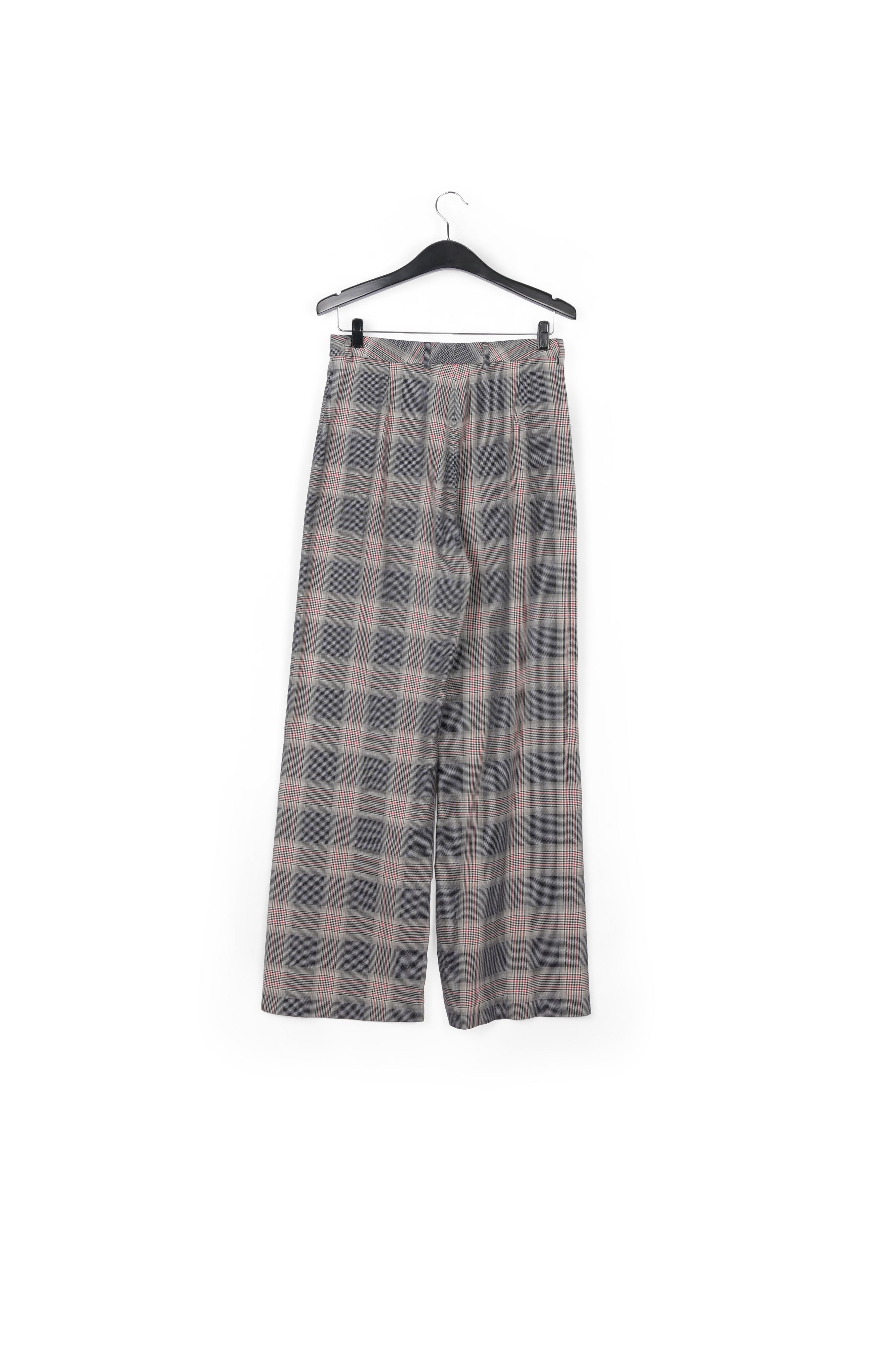 Grey plaid wide-leg pants RE—SSENTIEL | Essentiel second hand