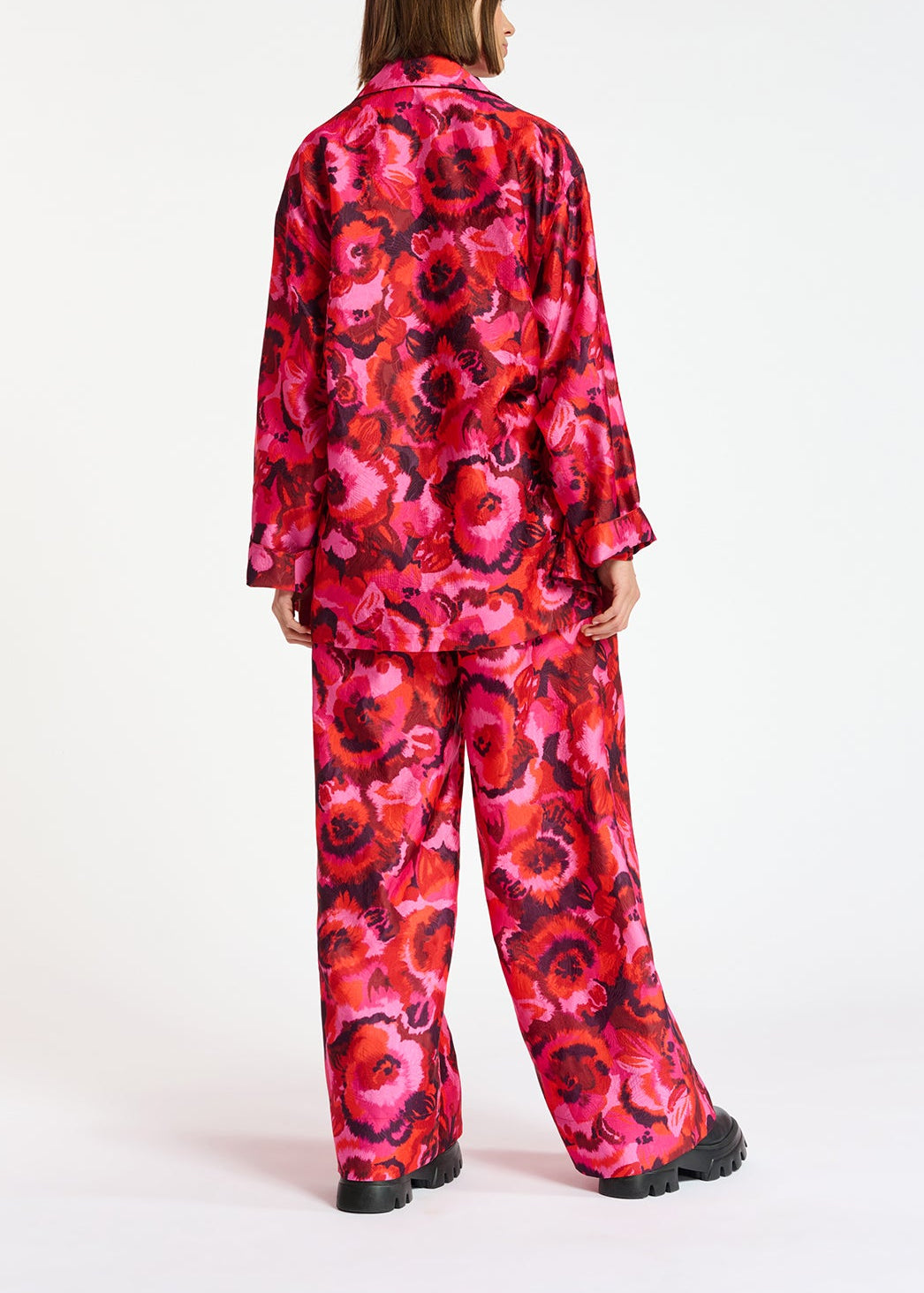 Pink, red and purple floral-jacquard jacket RE—SSENTIEL | Essentiel second hand