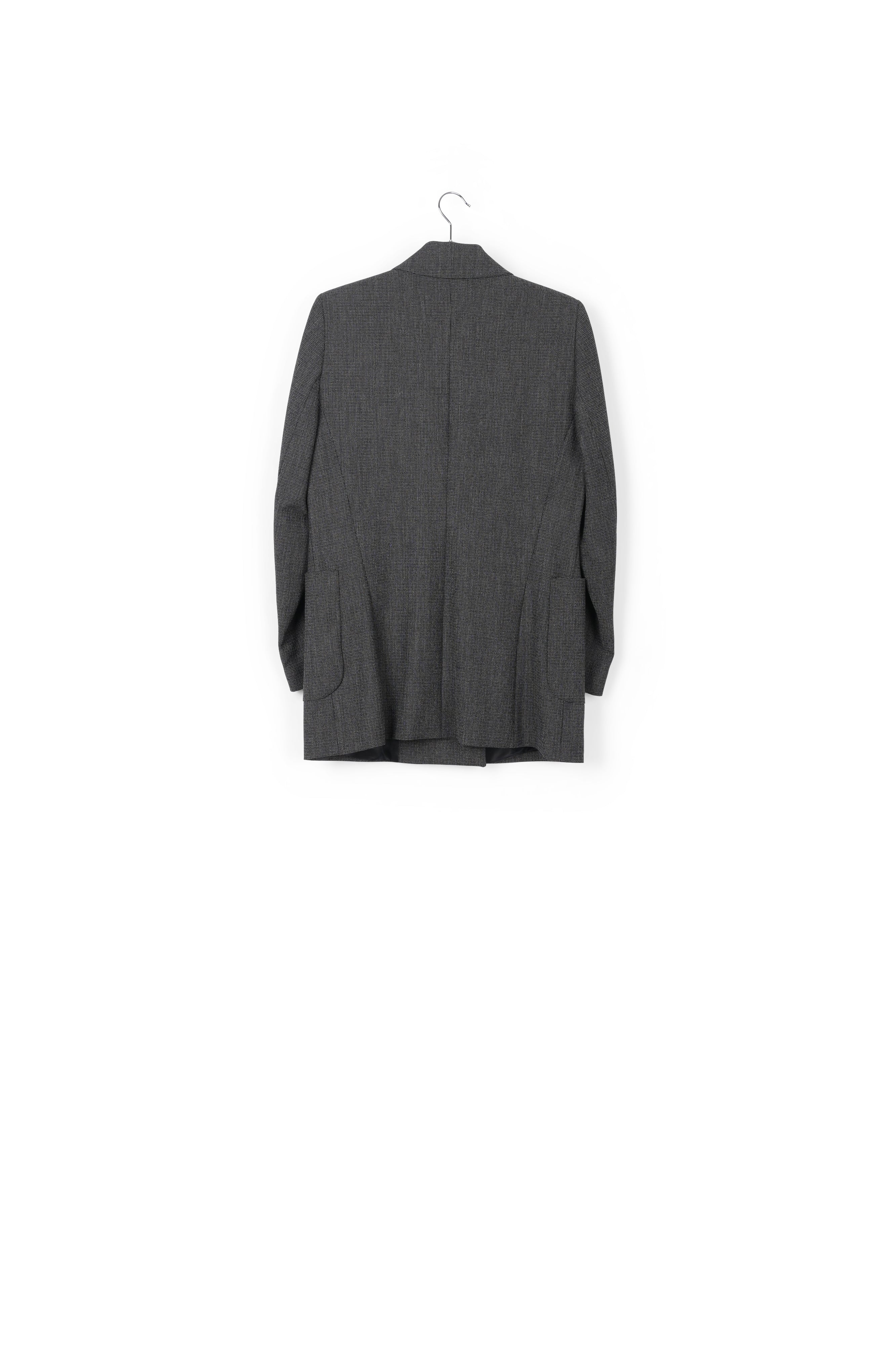 Veste noire croisée au motif microscopique RE—SSENTIEL | Essentiel second hand