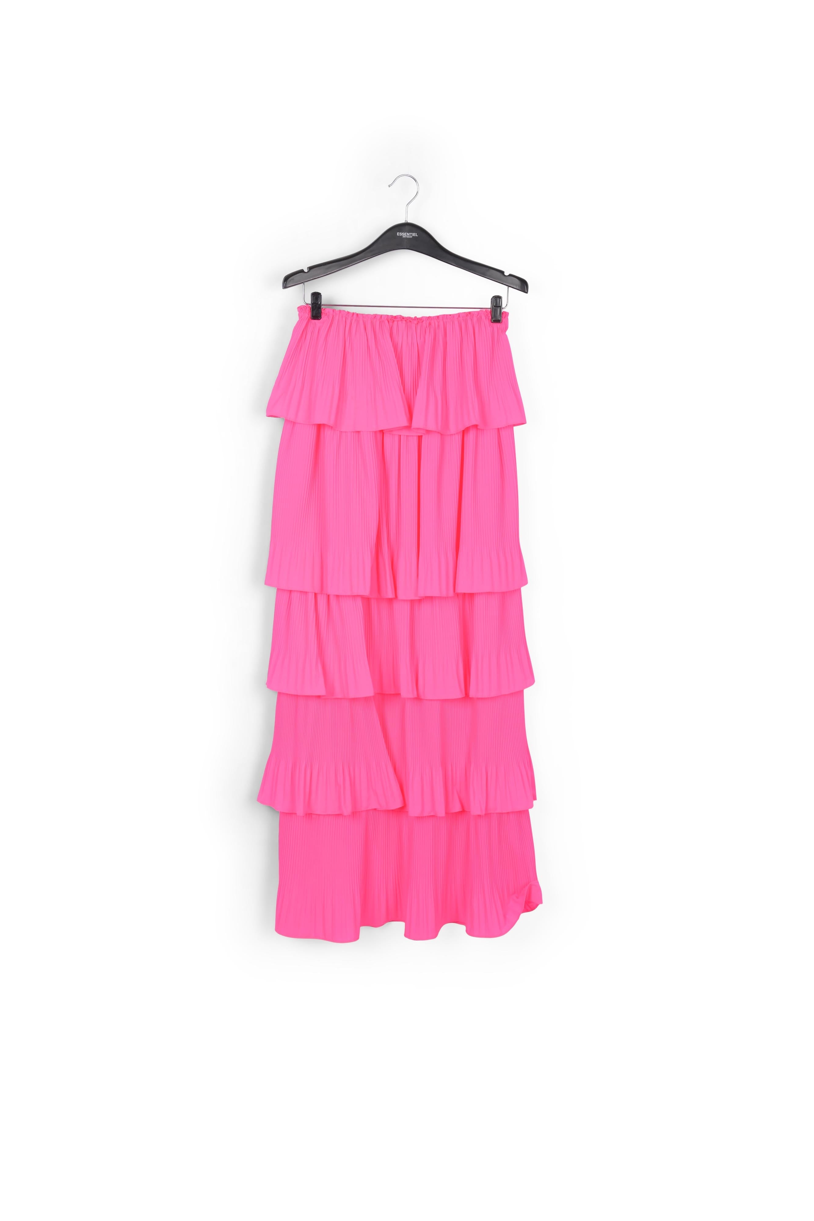 Neon pink tiered strapless dress RE—SSENTIEL | Essentiel second hand