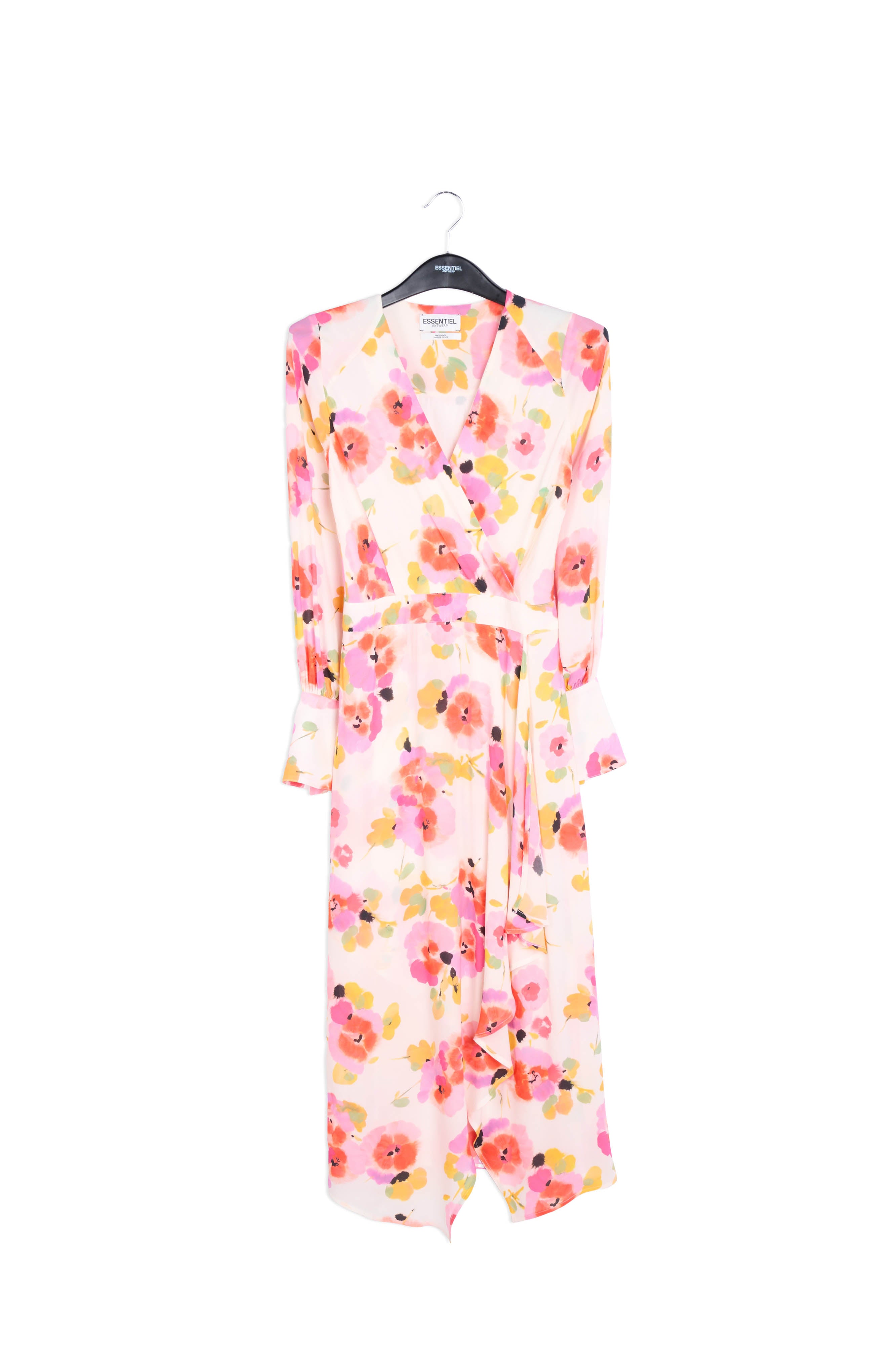 Off-white floral-print midi dress RE—SSENTIEL | Essentiel second hand