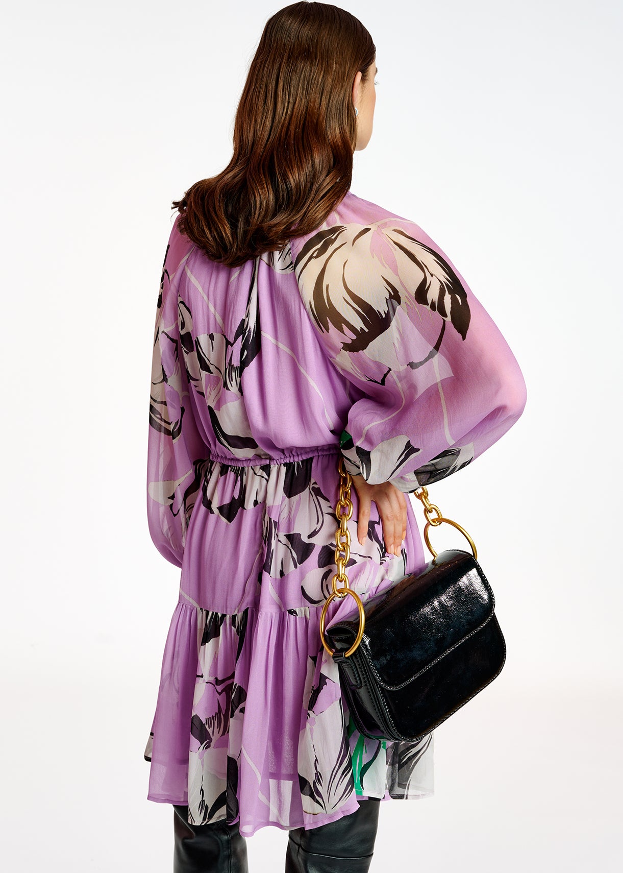 Lilac floral-print mini dress RE—SSENTIEL | Essentiel second hand
