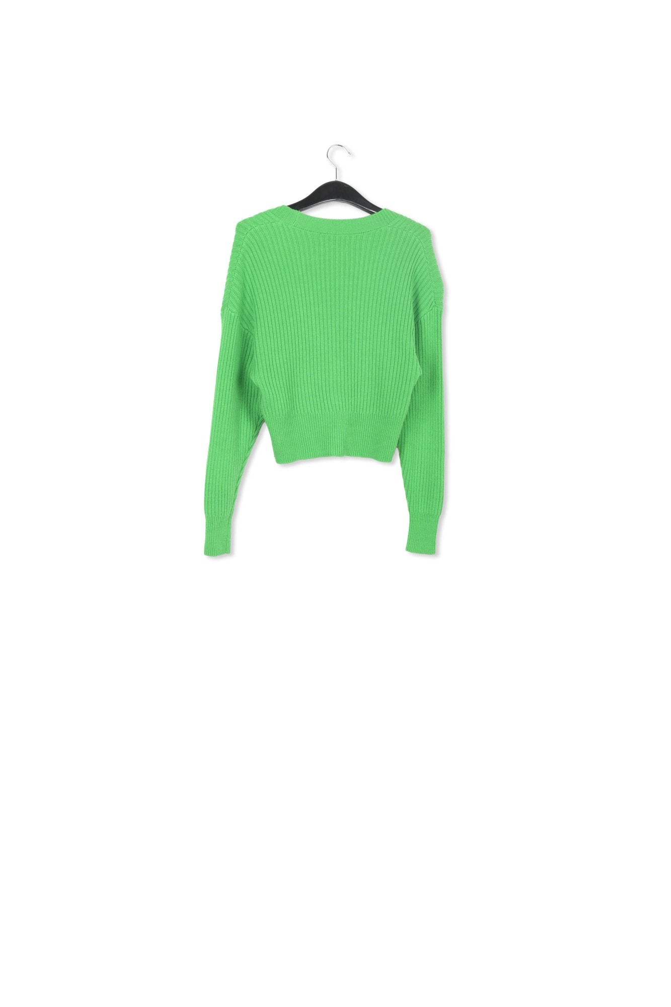 Cardigan vert en V à  boutons strass RE—SSENTIEL | Essentiel second hand