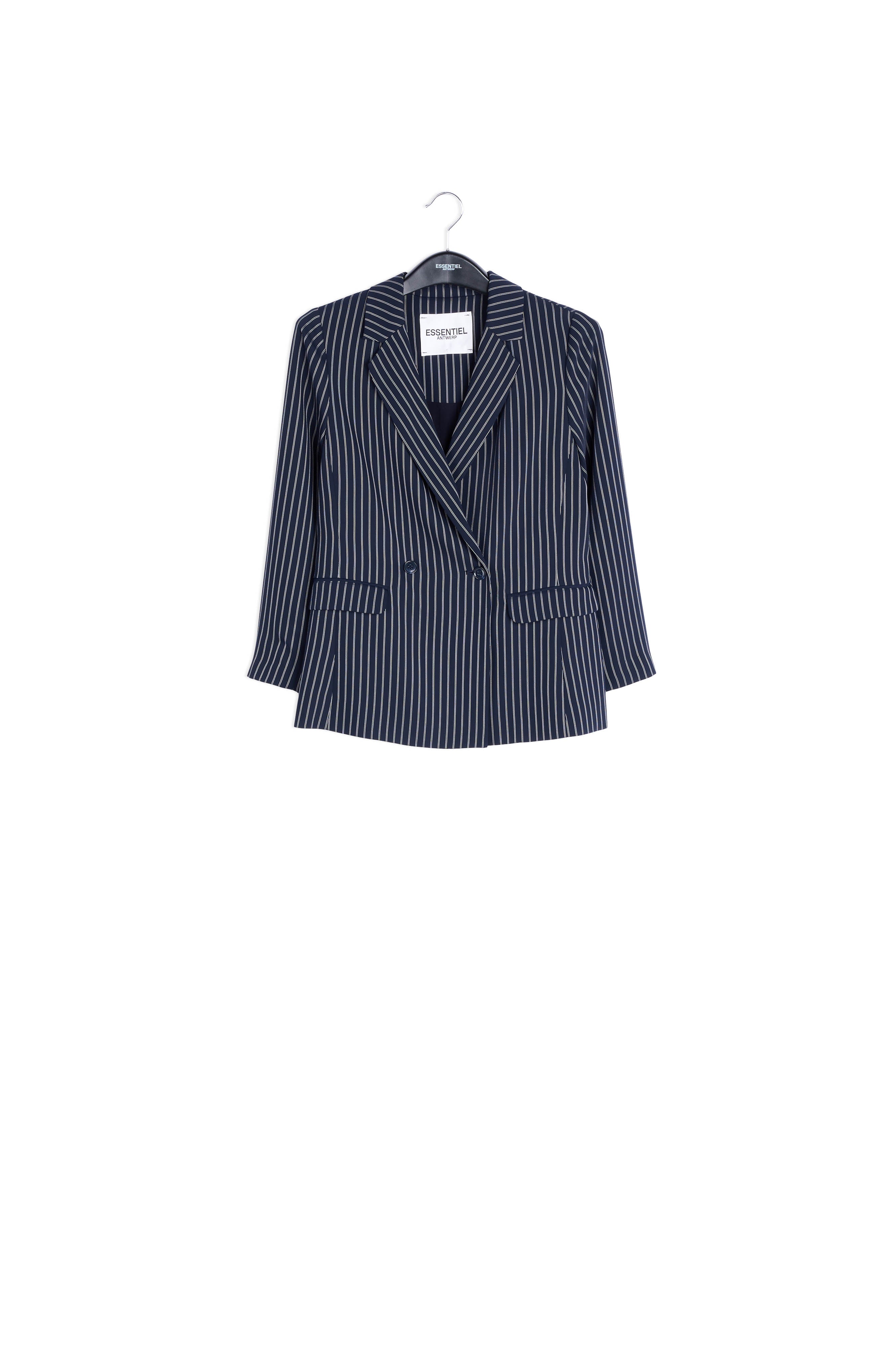 Veste bleu marine à rayures blanc cassé RE—SSENTIEL | Essentiel second hand