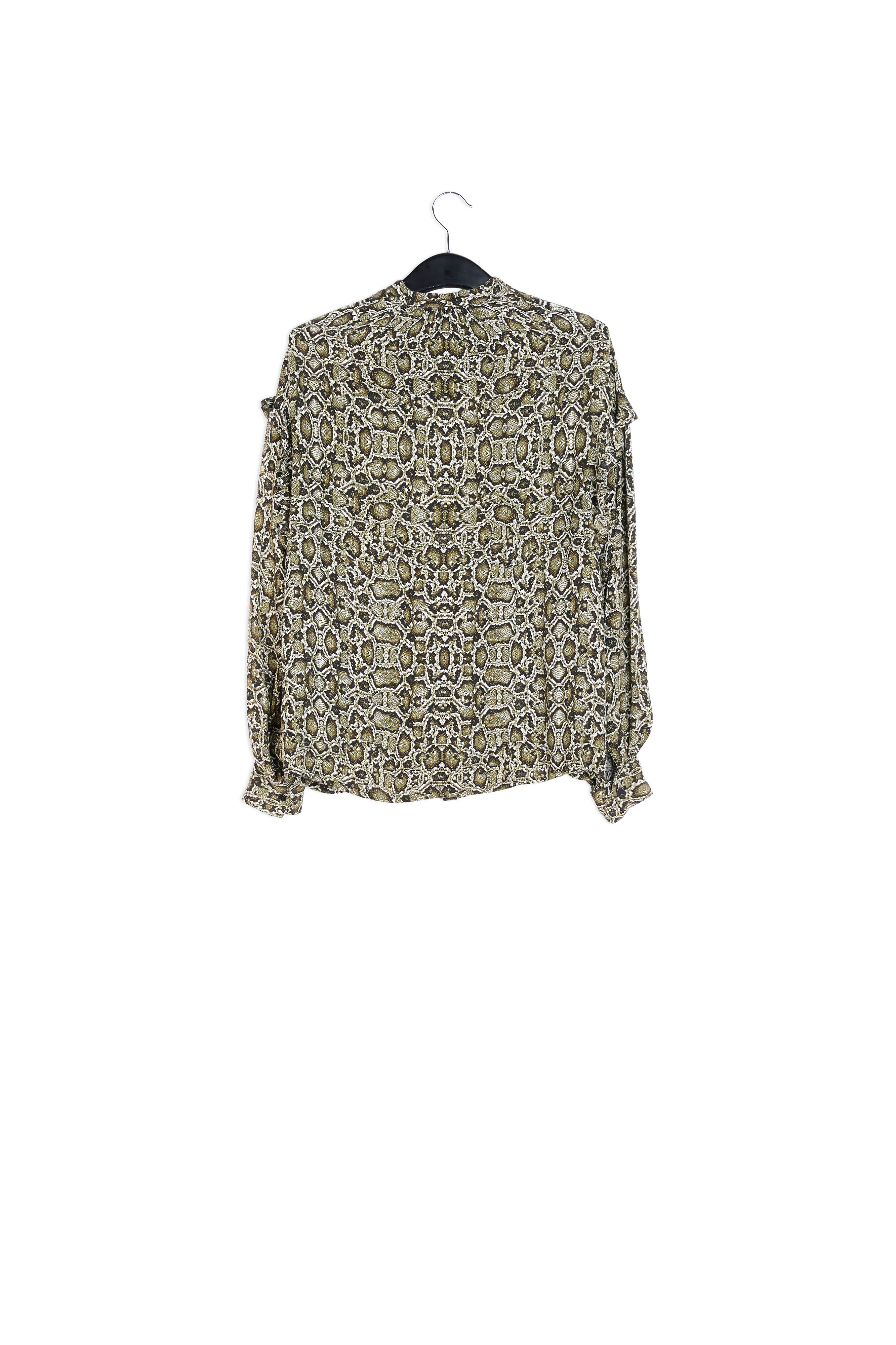 Kakigroen hemd met slangenprint RE—SSENTIEL | Essentiel second hand