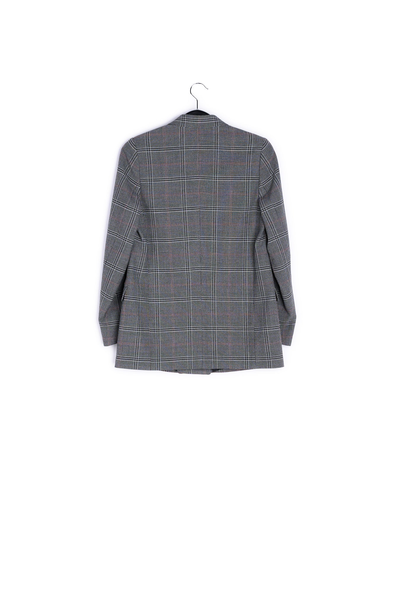 Veste blazer beige croisé à carreaux RE—SSENTIEL | Essentiel second hand