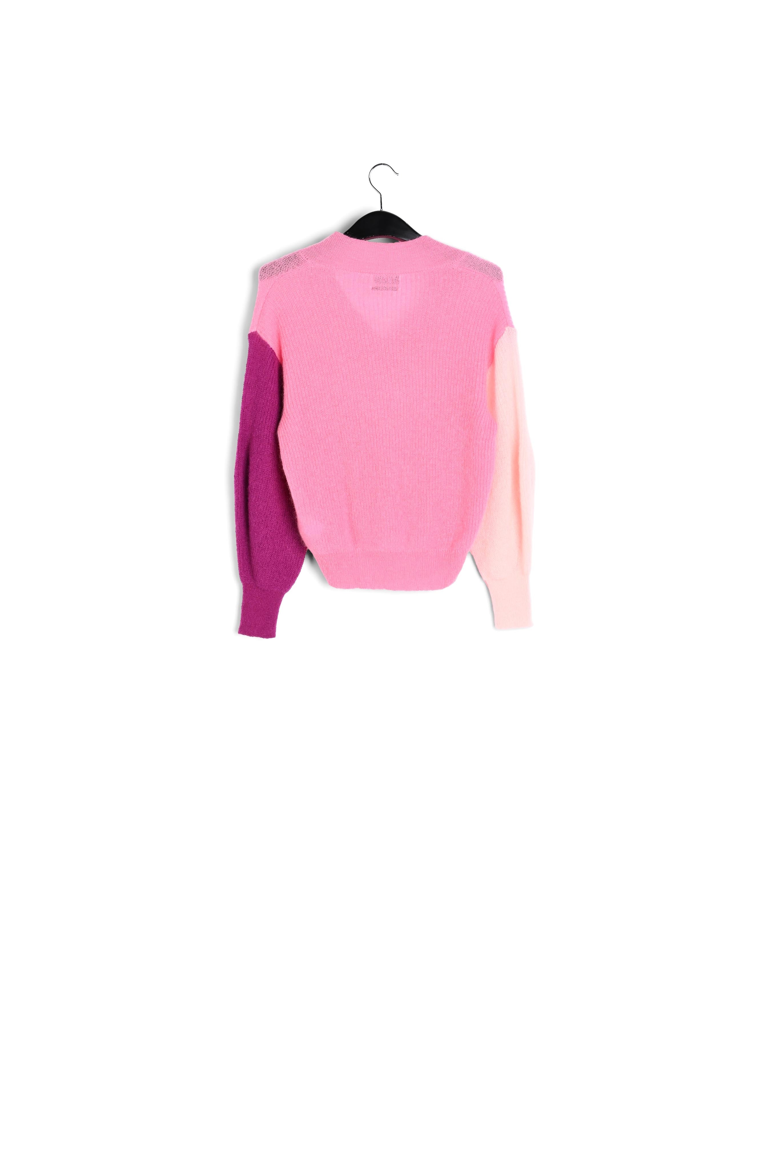 Pink v-neck mohair-blend sweater RE—SSENTIEL | Essentiel second hand