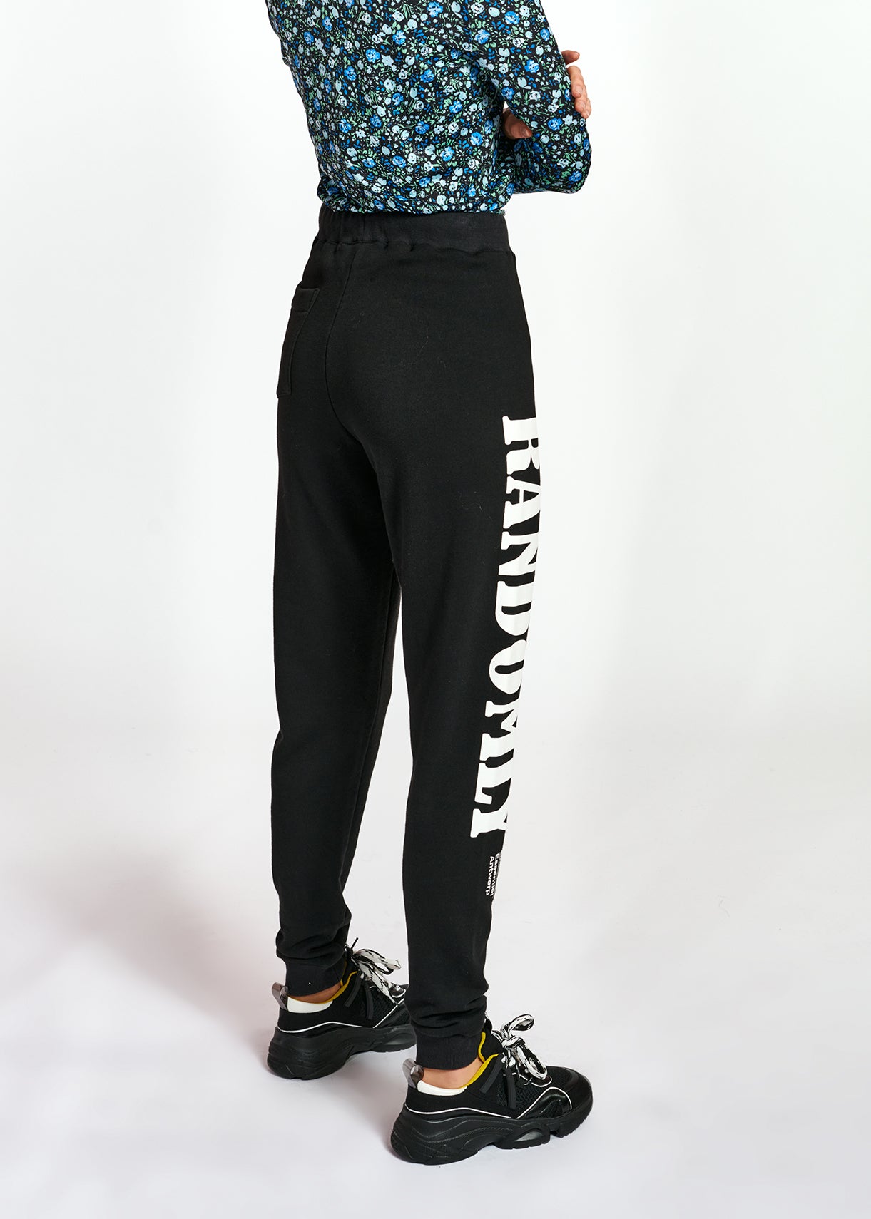 Black jersey track pants with print RE—SSENTIEL | Essentiel second hand