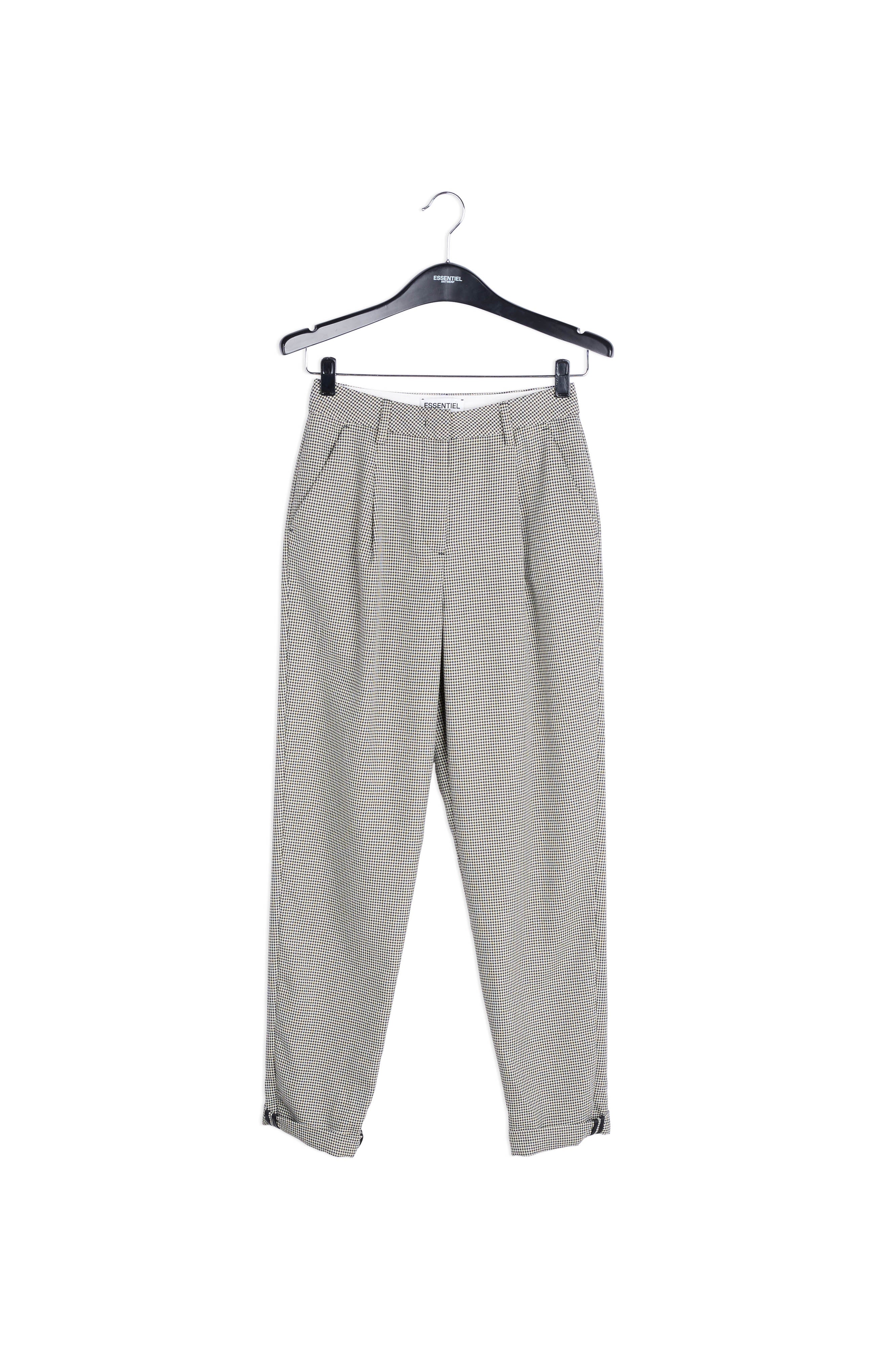 Pantalon pied-de-poule ample à taille haute RE—SSENTIEL | Essentiel second hand