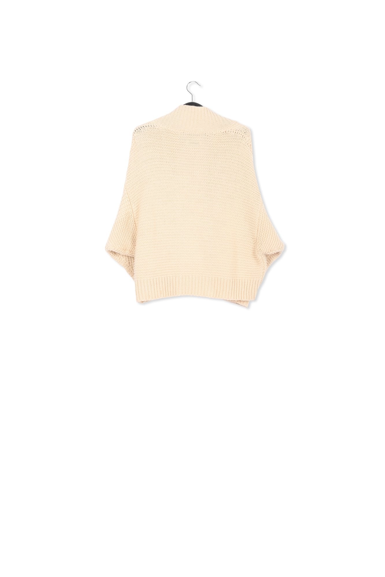 Cardigan en tricot blanc cassé aux manches volumineuses RE—SSENTIEL | Essentiel second hand