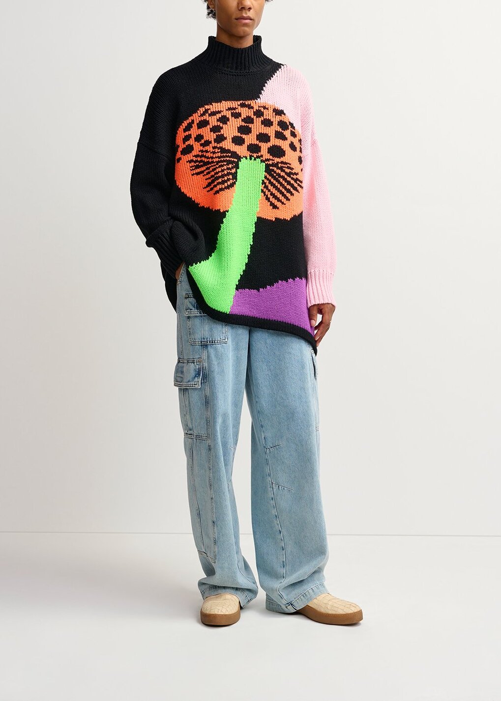 Multicolor intarsia-knitted sweater dress RE—SSENTIEL | Essentiel second hand