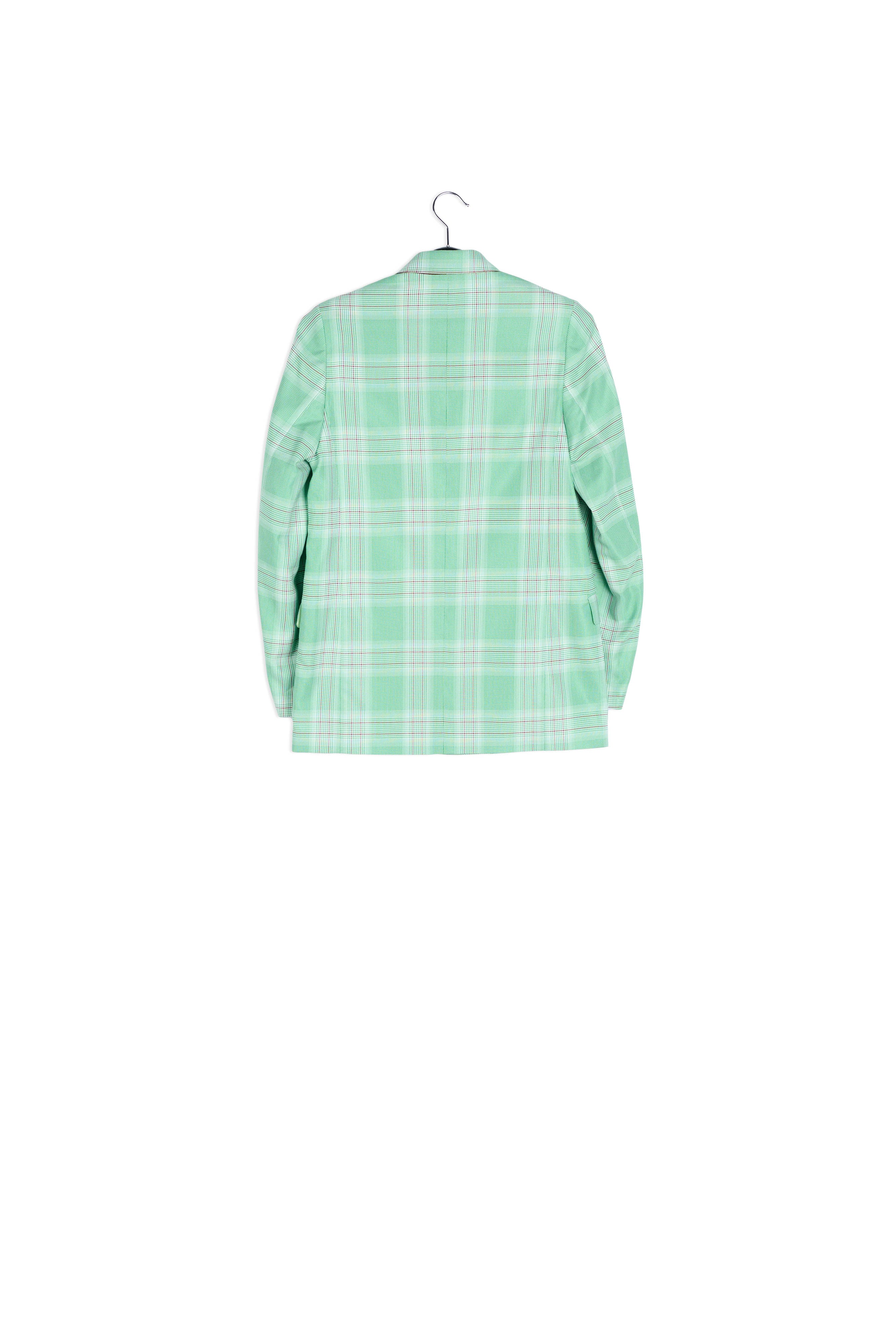 Green plaid double-breasted blazer RE—SSENTIEL | Essentiel second hand