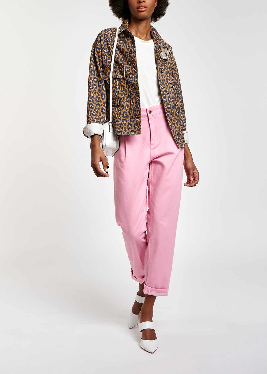 Lichtroze jeansbroek met wijde snit RE—SSENTIEL | Essentiel second hand