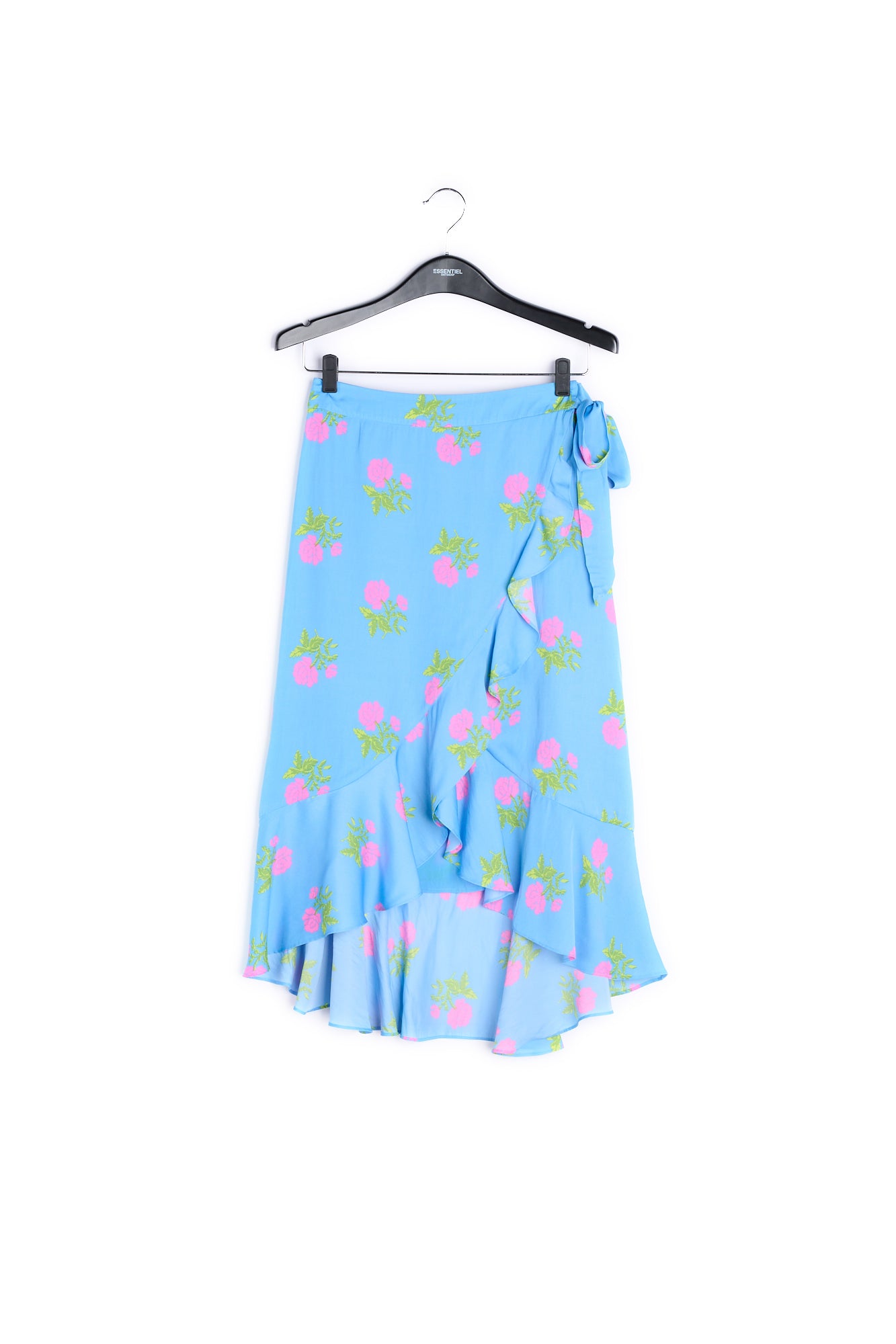 Blue floral print ruffled skirt RE—SSENTIEL | Essentiel second hand
