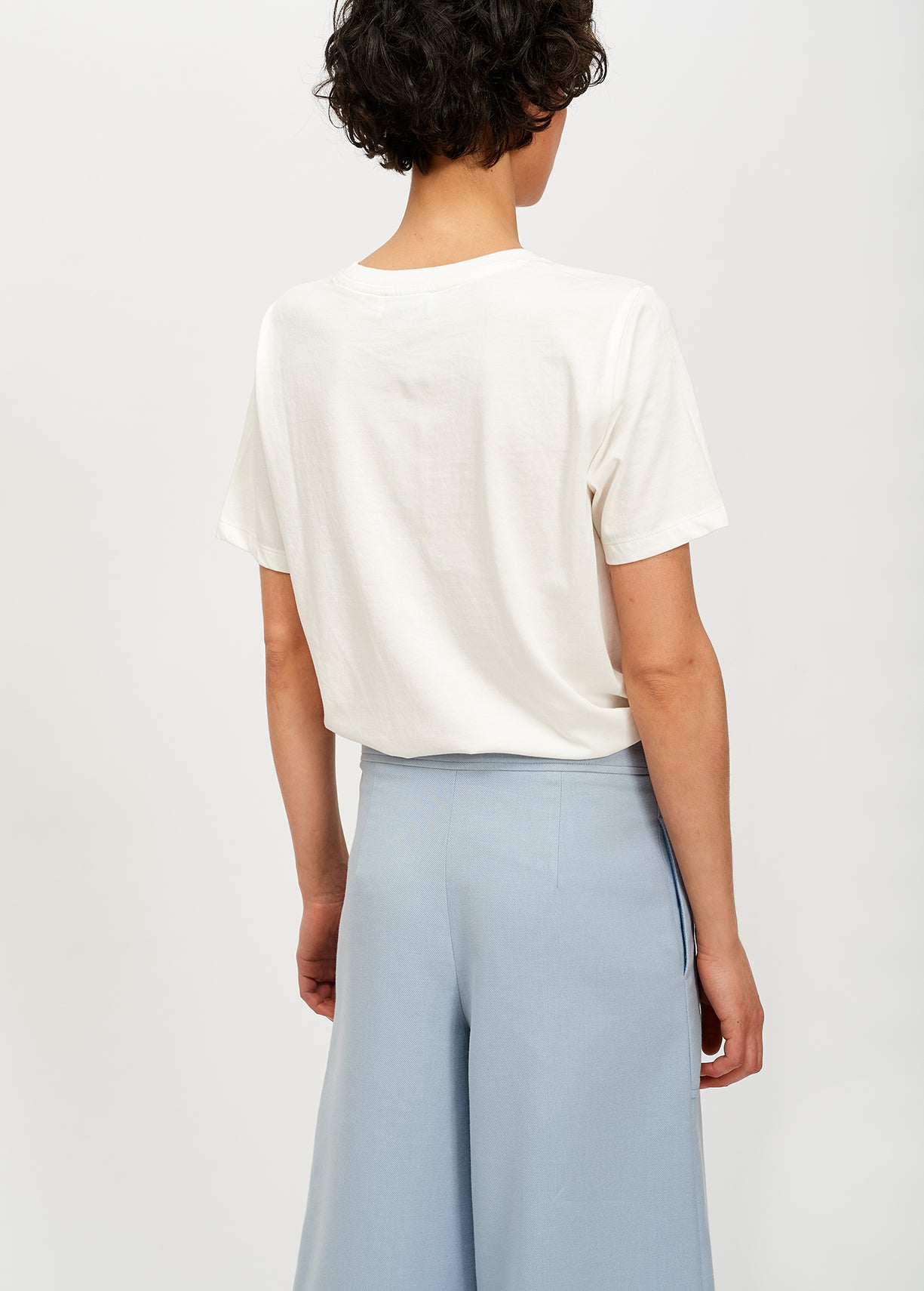 Light blue cropped wide-leg pants RE—SSENTIEL | Essentiel second hand