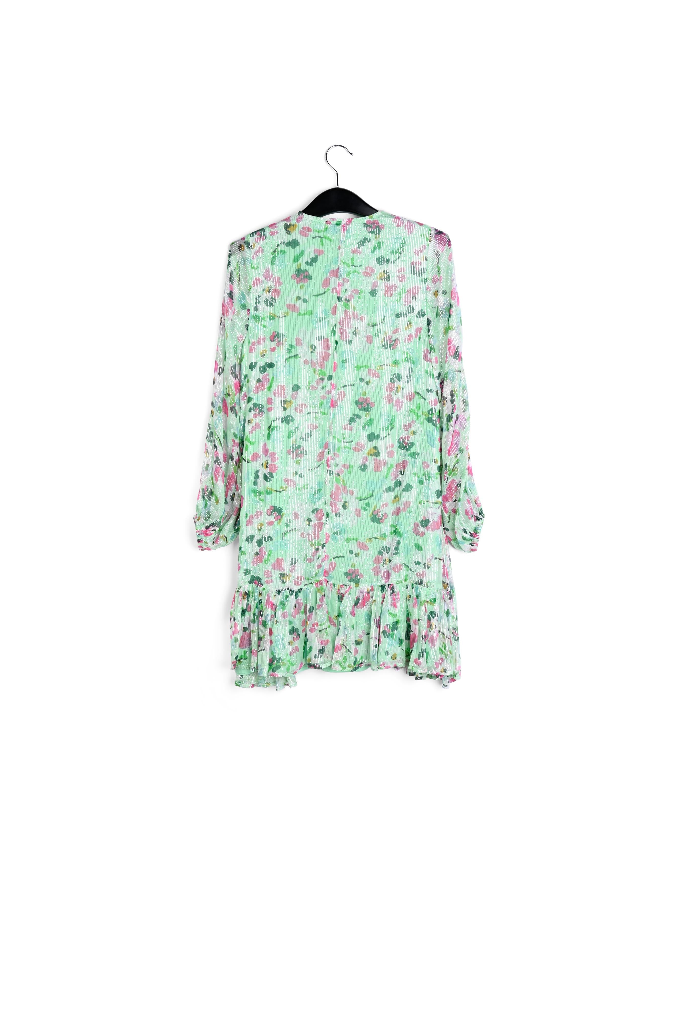 Robe trapèze vert menthe à imprimé floral RE—SSENTIEL | Essentiel second hand