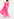 Neon pink long-sleeved v-neck maxi dress Faume - seconde main