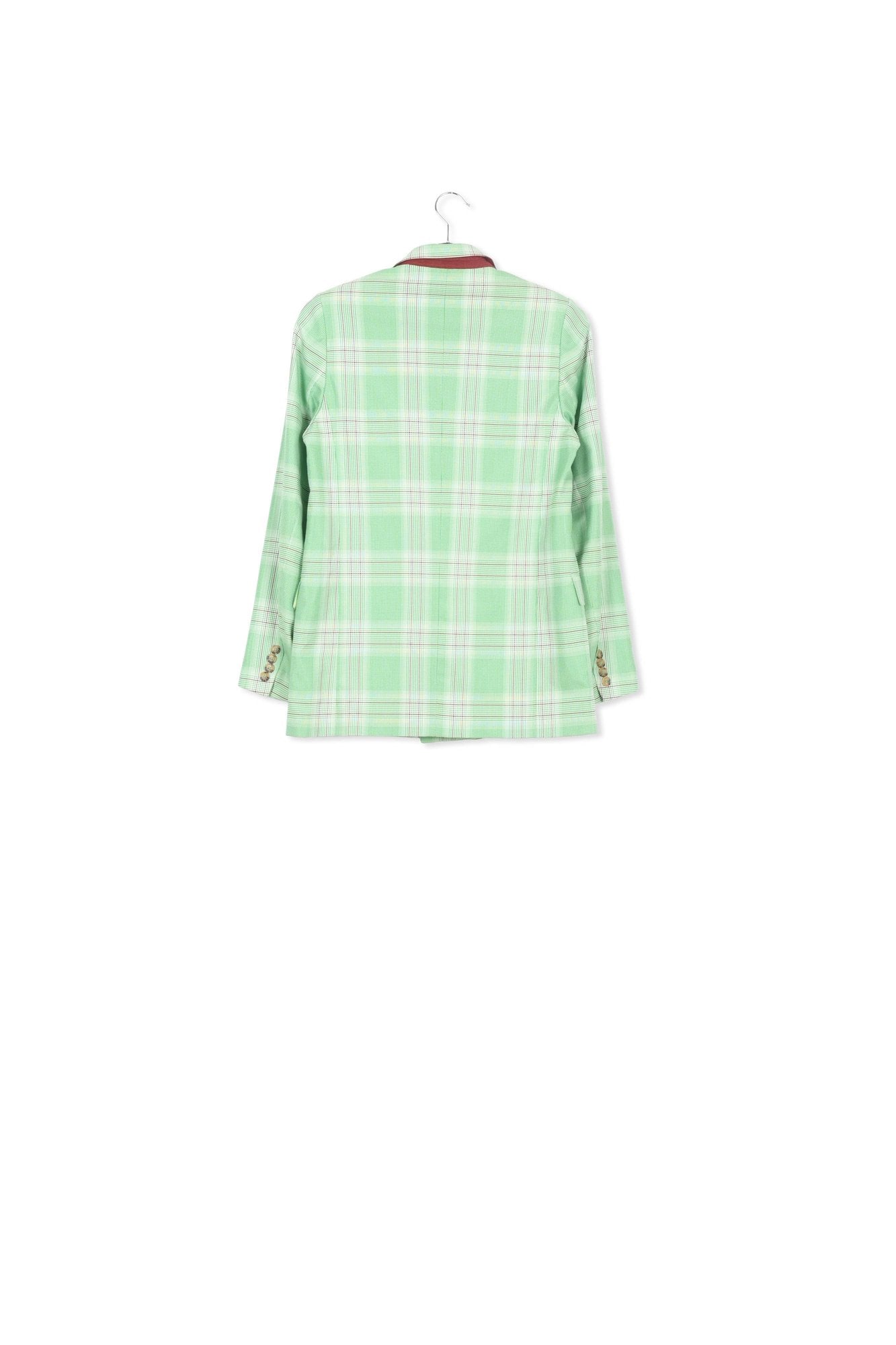 Veste croisée en tartan vert RE—SSENTIEL | Essentiel second hand