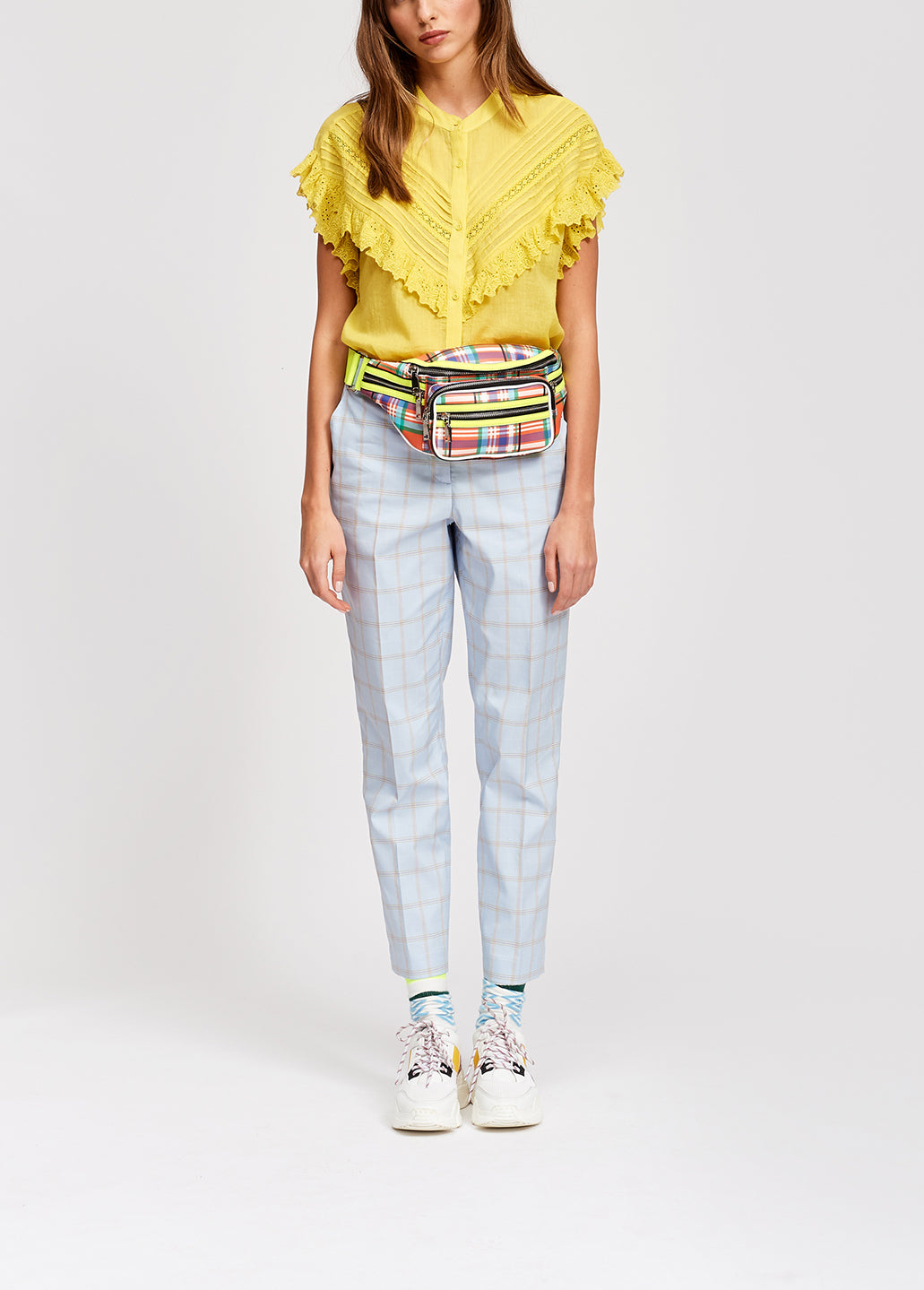 Yellow ruffled top RE—SSENTIEL | Essentiel second hand