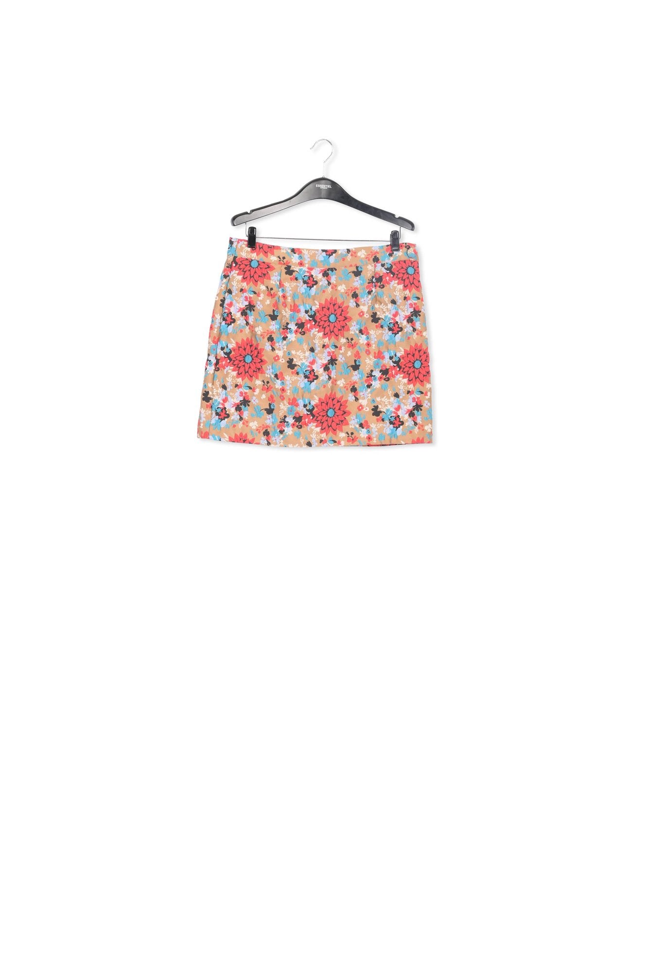 Mini-jupe camel en jacquard fleuri RE—SSENTIEL | Essentiel second hand