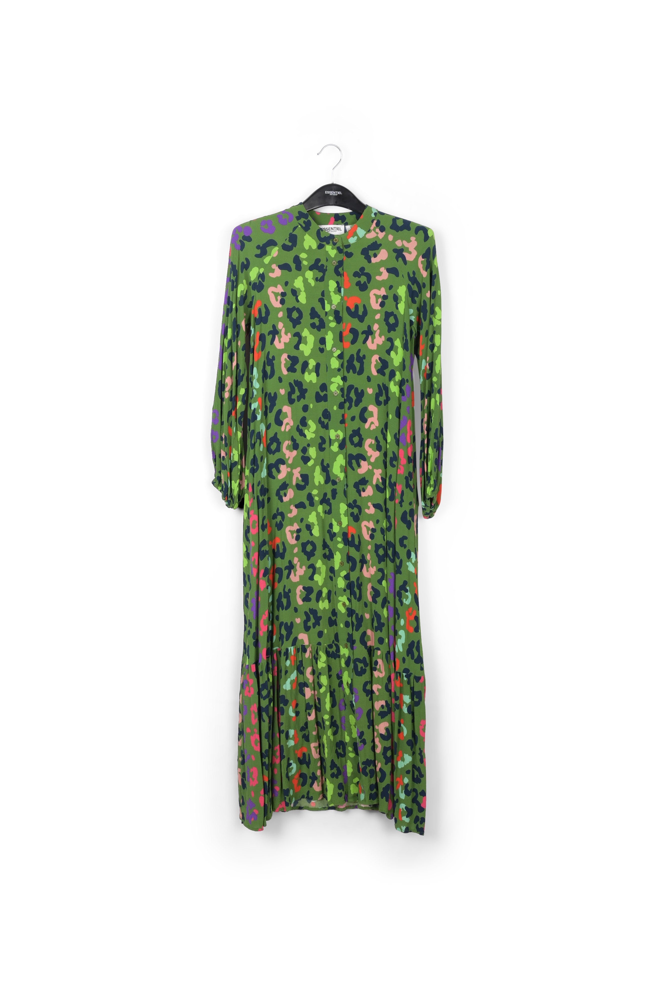 Green leopard print maxi dress RE—SSENTIEL | Essentiel second hand