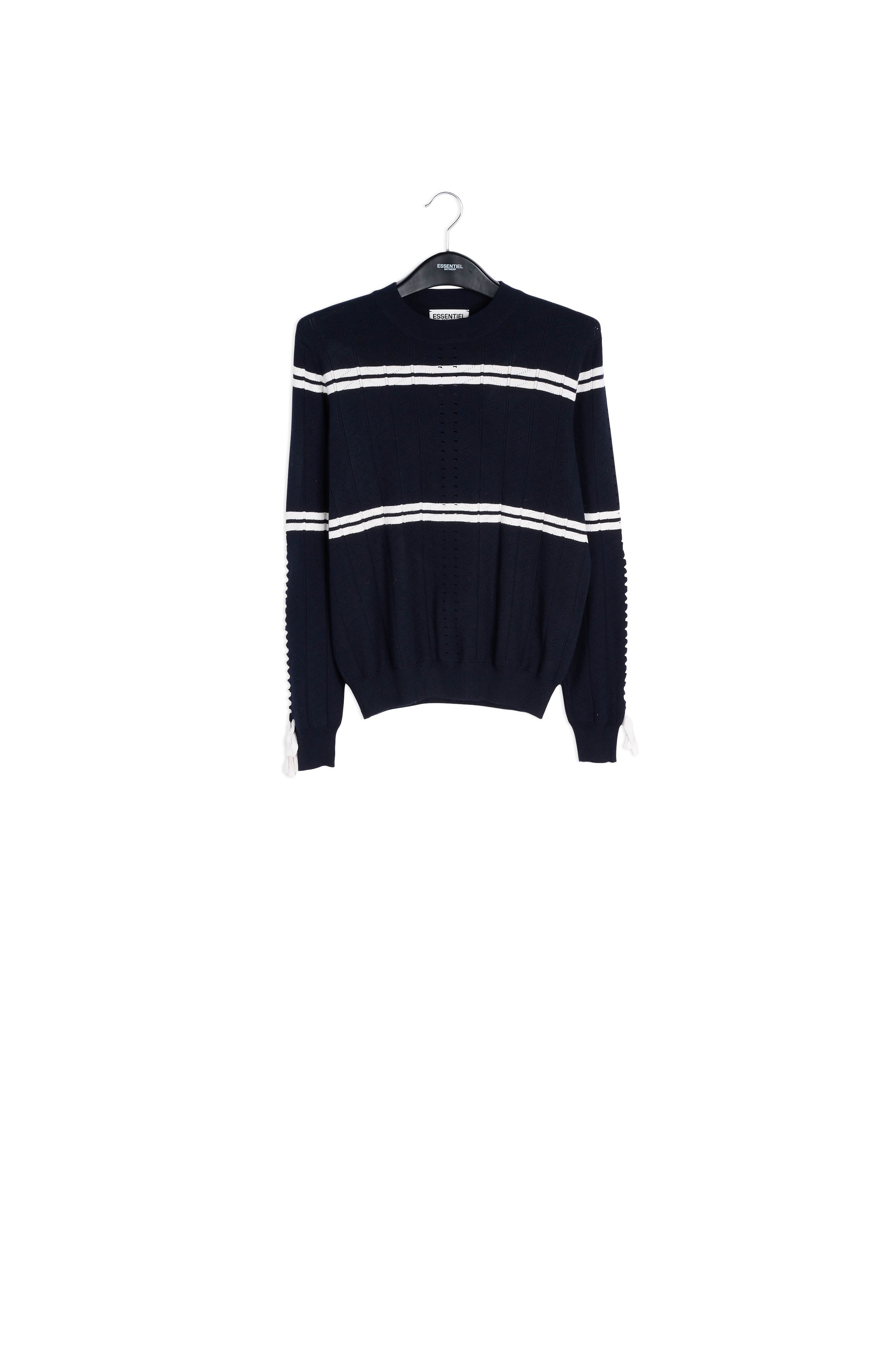 Dark blue sweater with laces RE—SSENTIEL | Essentiel second hand