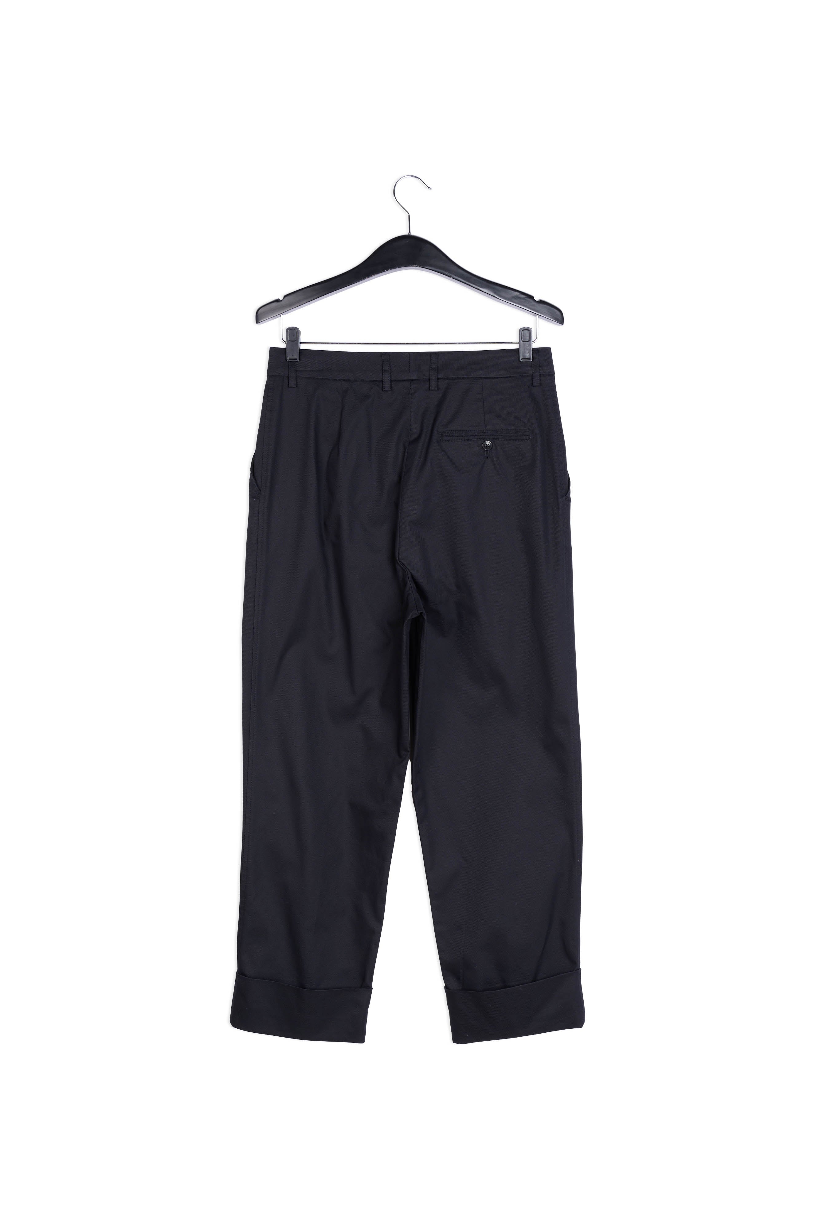 Black cotton-blend straight-leg pants RE—SSENTIEL | Essentiel second hand