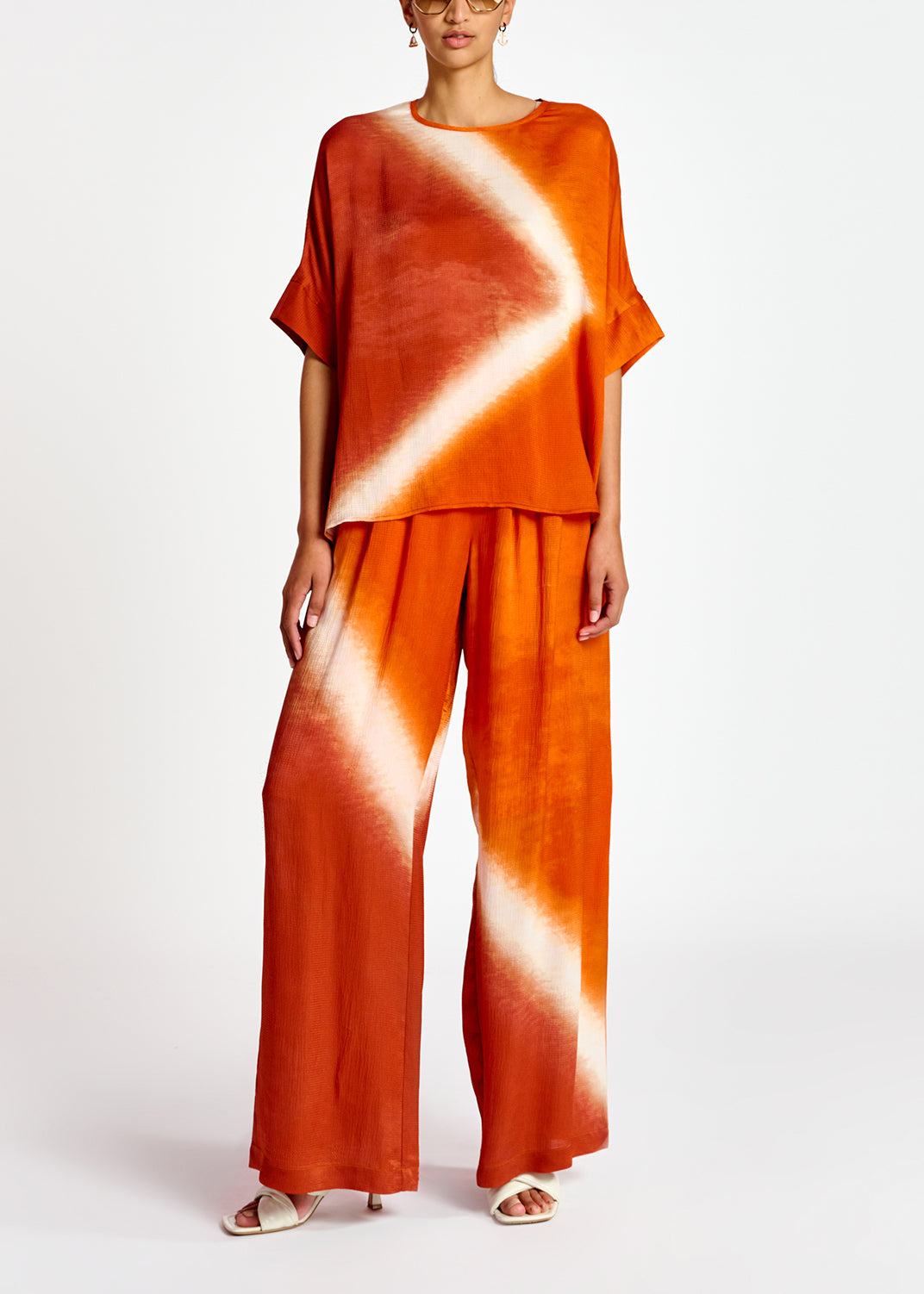 Top carré au tie-dye orange RE—SSENTIEL | Essentiel second hand